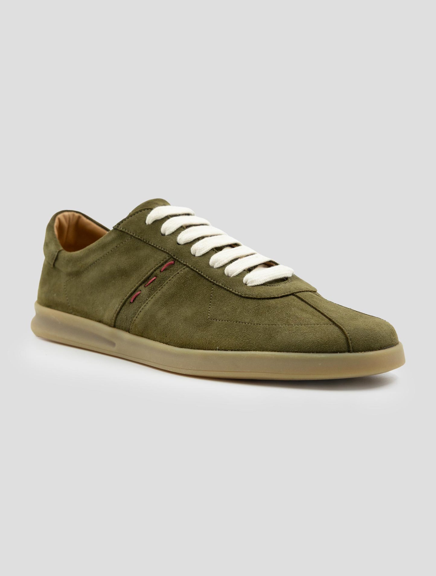 Kiton Green Leather Suede Sneakers