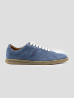 Kiton Blue Leather Suede Sneakers