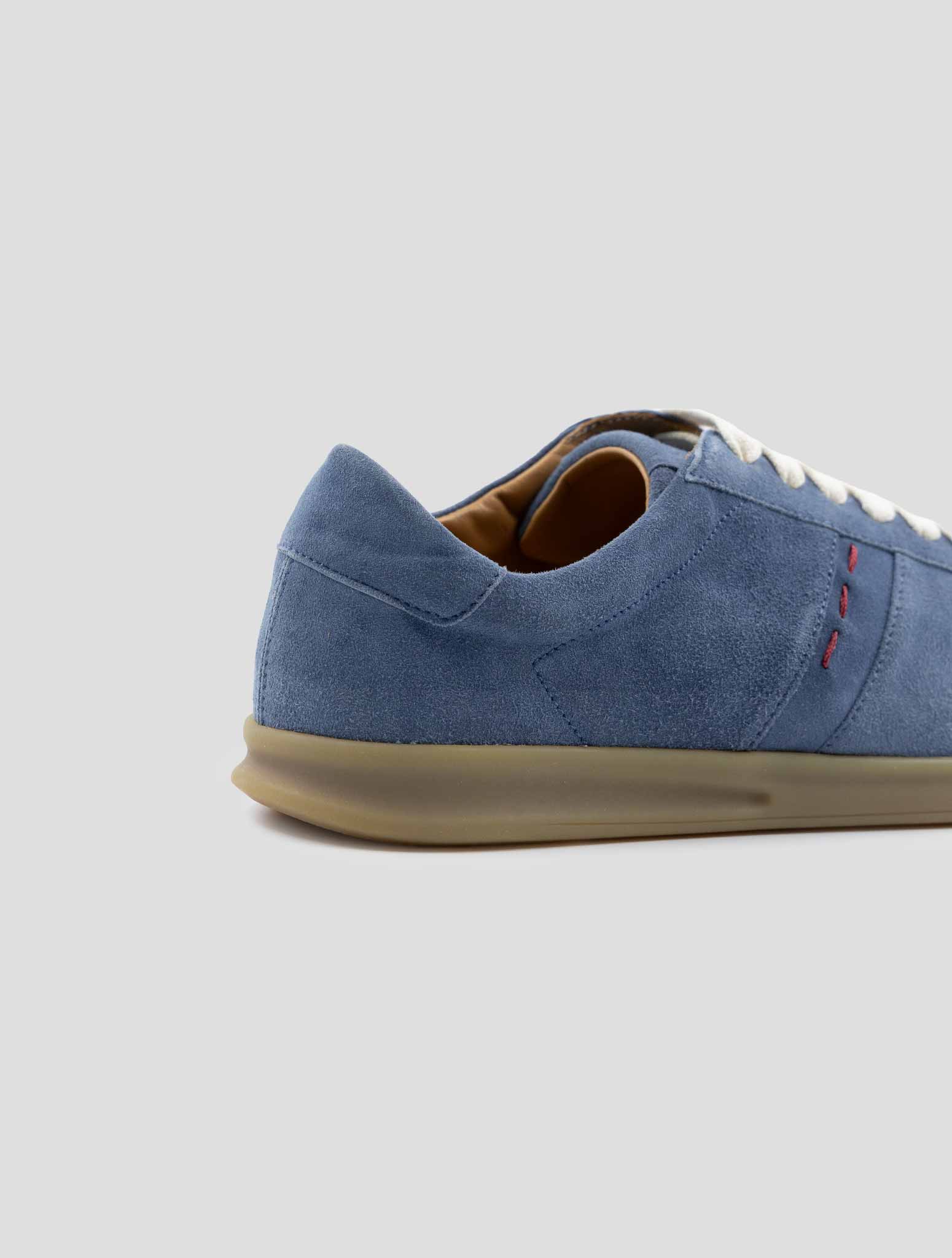Kiton Blue Leather Suede Sneakers