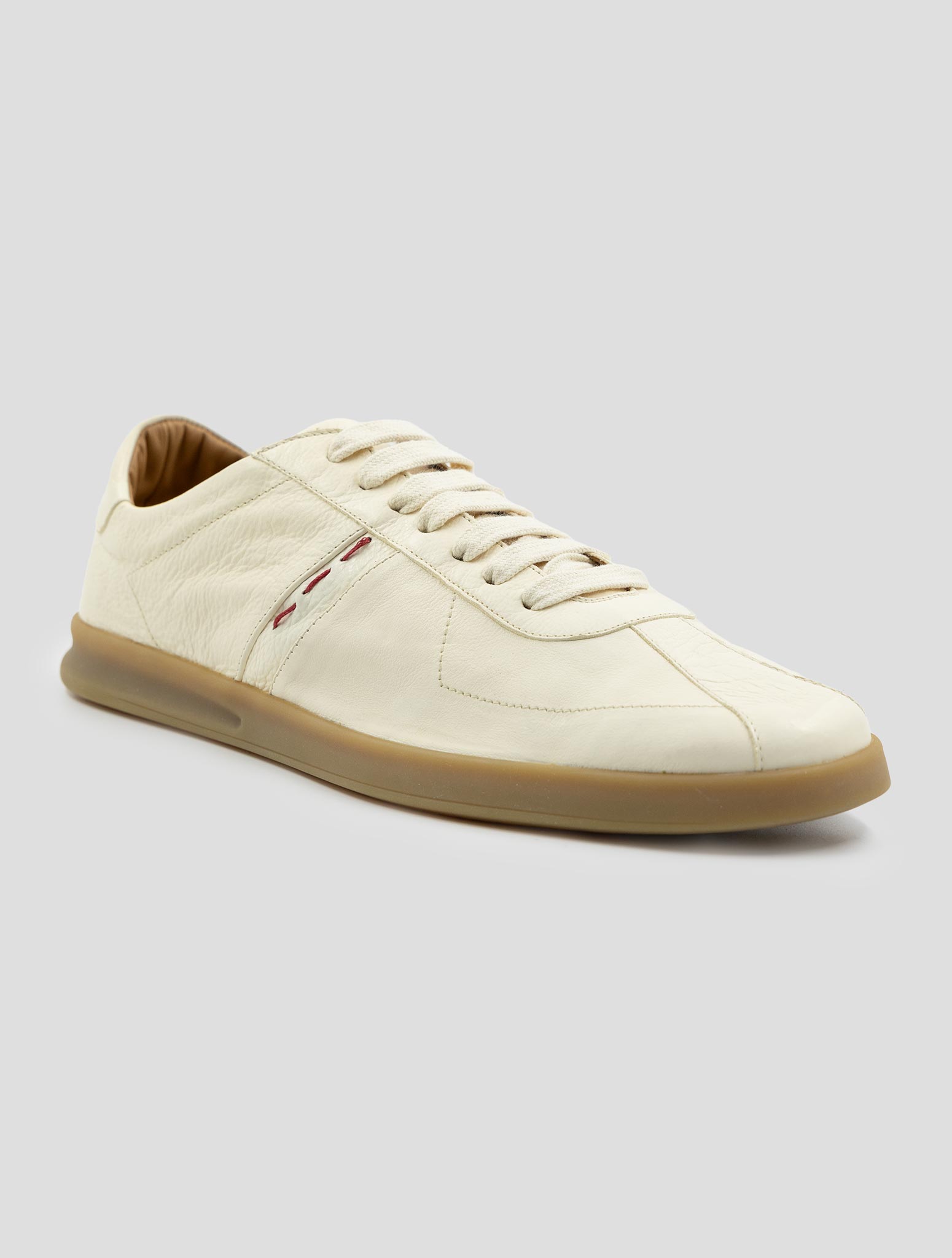 Kiton Beige Leather Sneakers