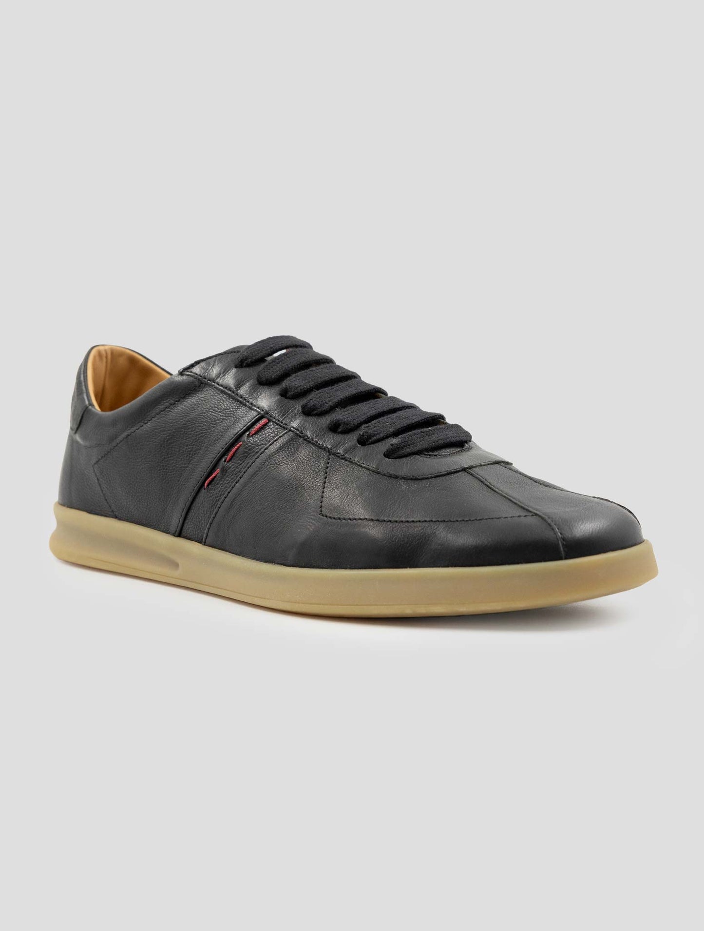 Kiton Black Leather Sneakers