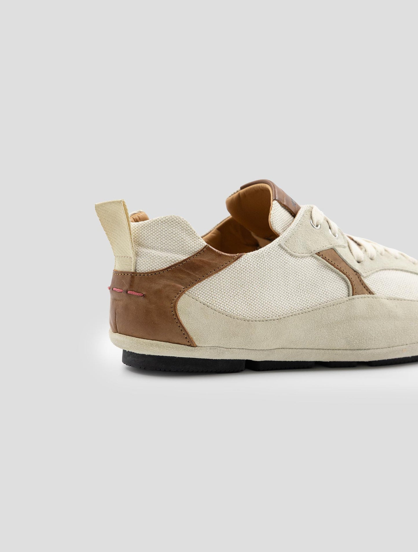 Kiton Beige Leather Suede Sneakers