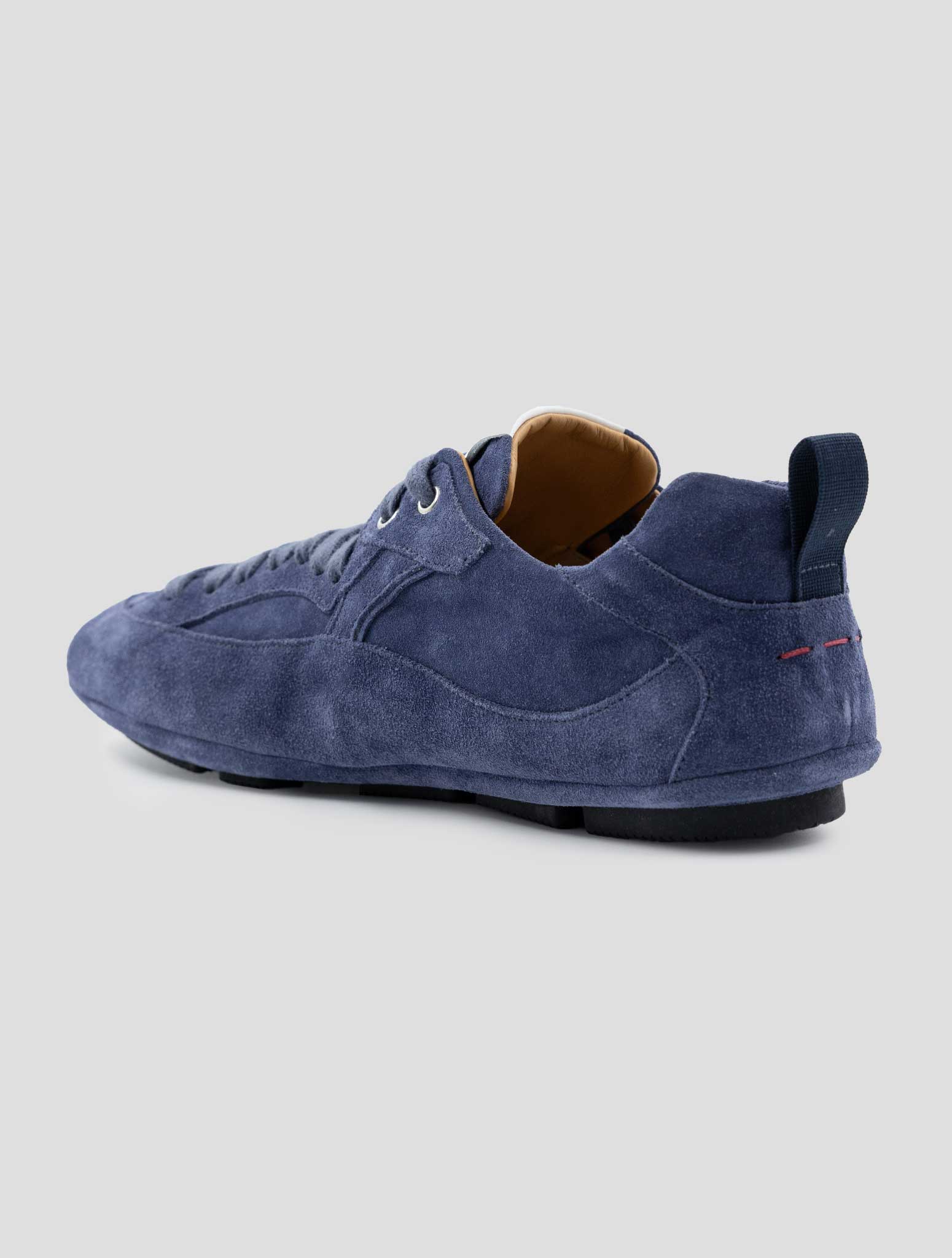 Kiton Blue Leather Suede Sneakers
