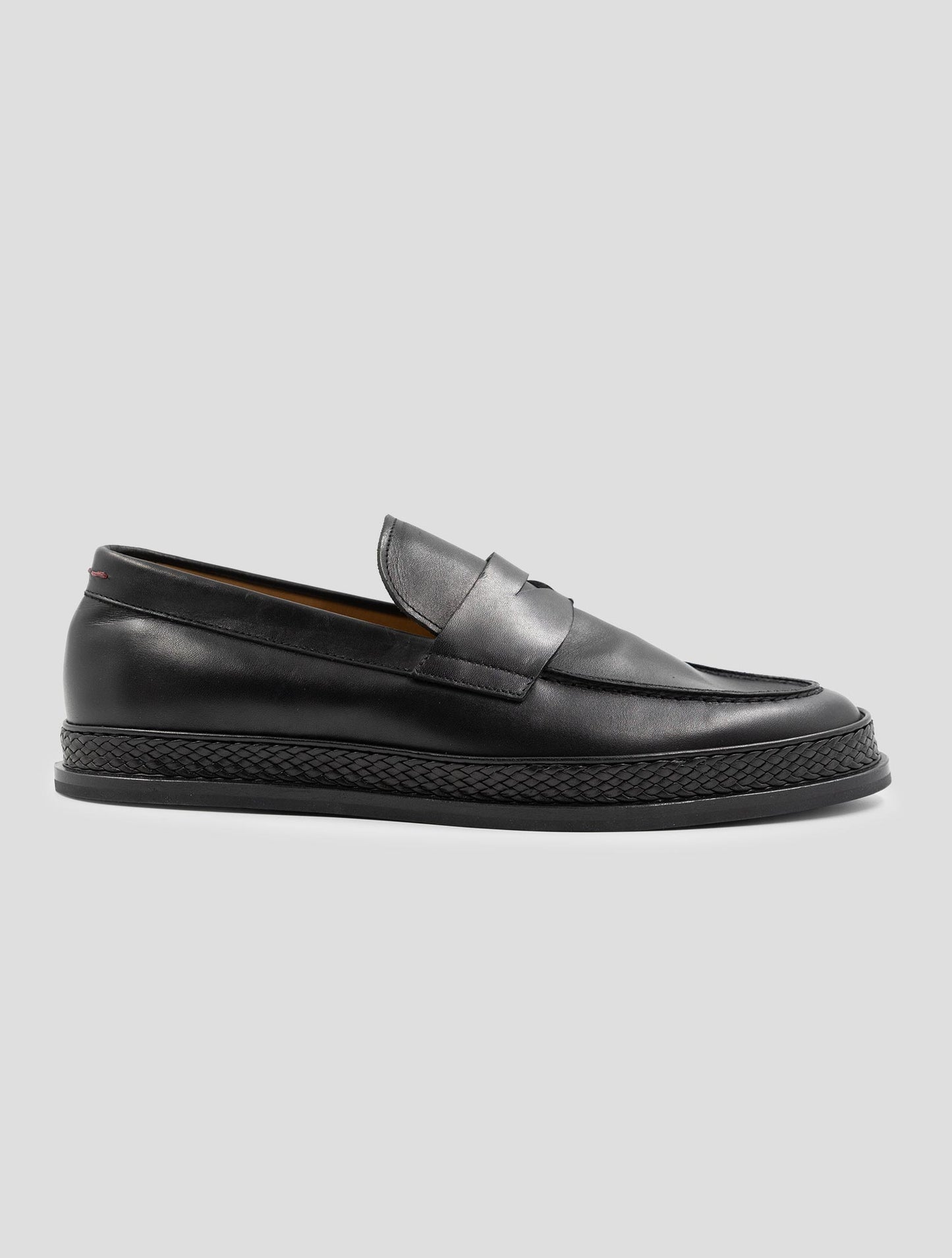 Kiton Black Leather Loafers