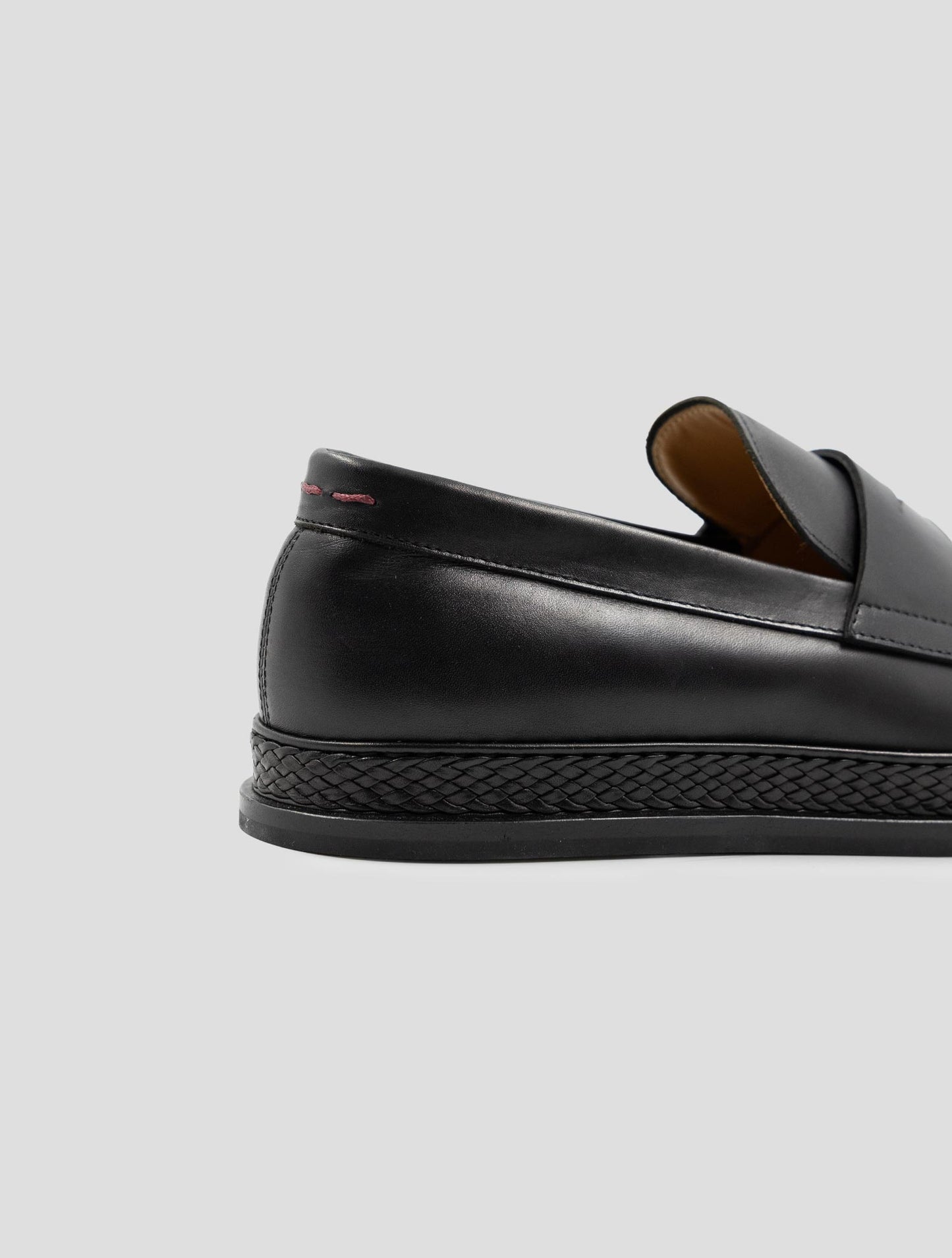 Kiton Black Leather Loafers
