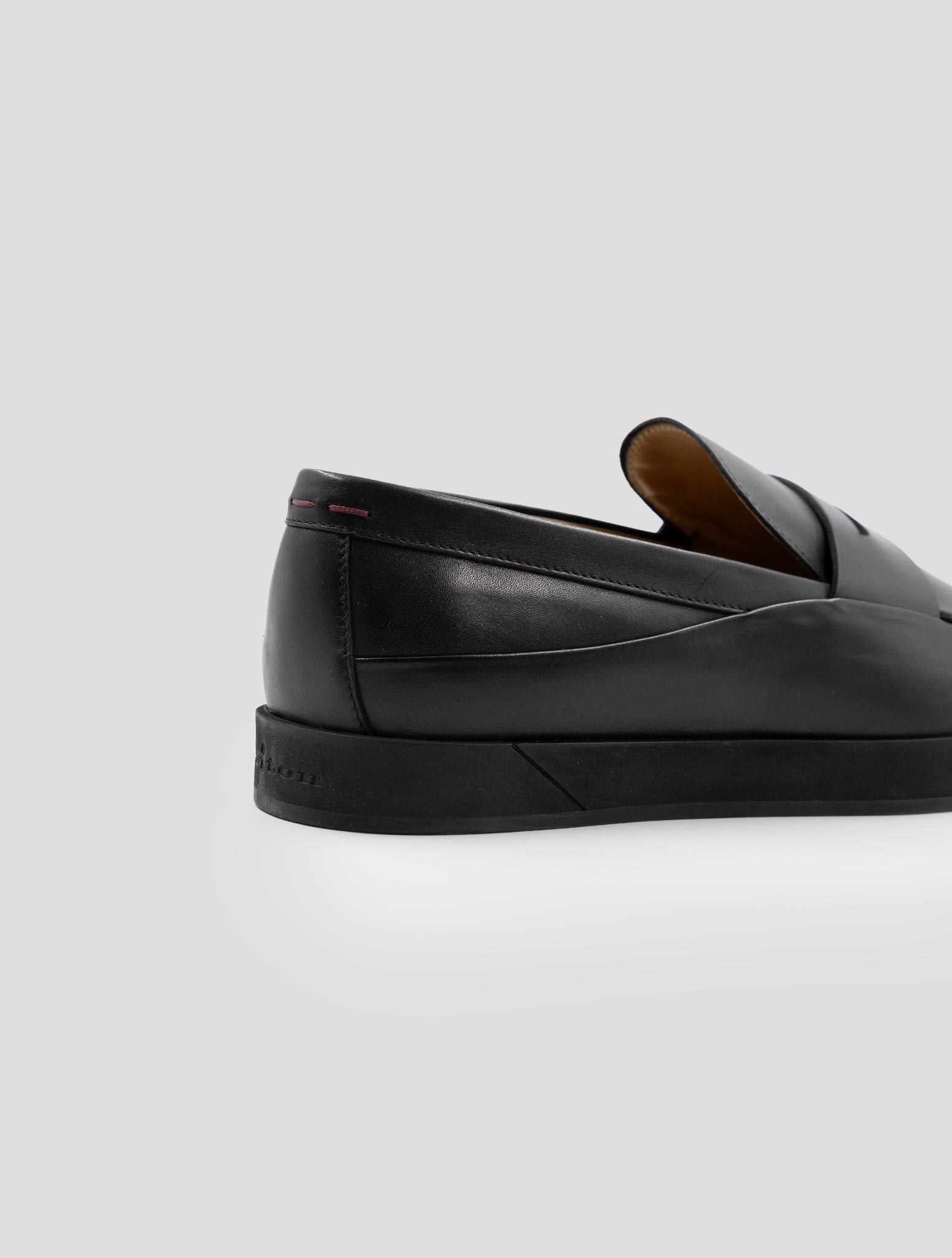 Kiton Black Leather Loafers