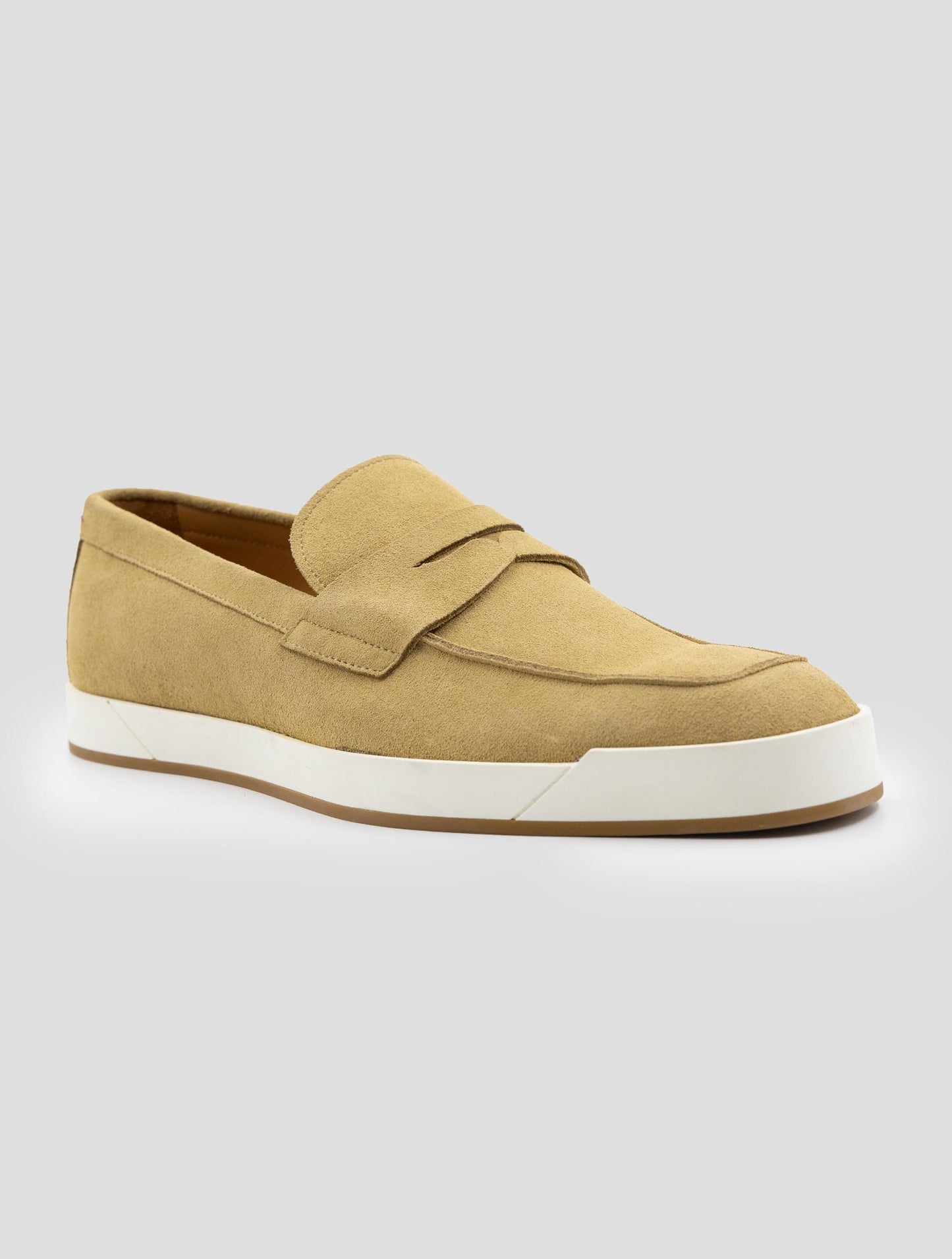 Kiton Beige Leather Suede Loafers