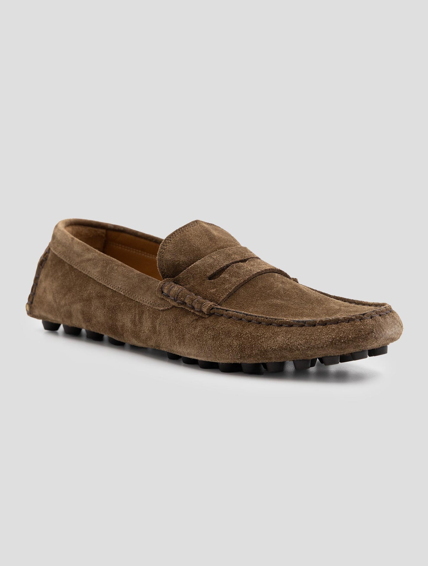 Kiton Brown Leather Suede Loafers