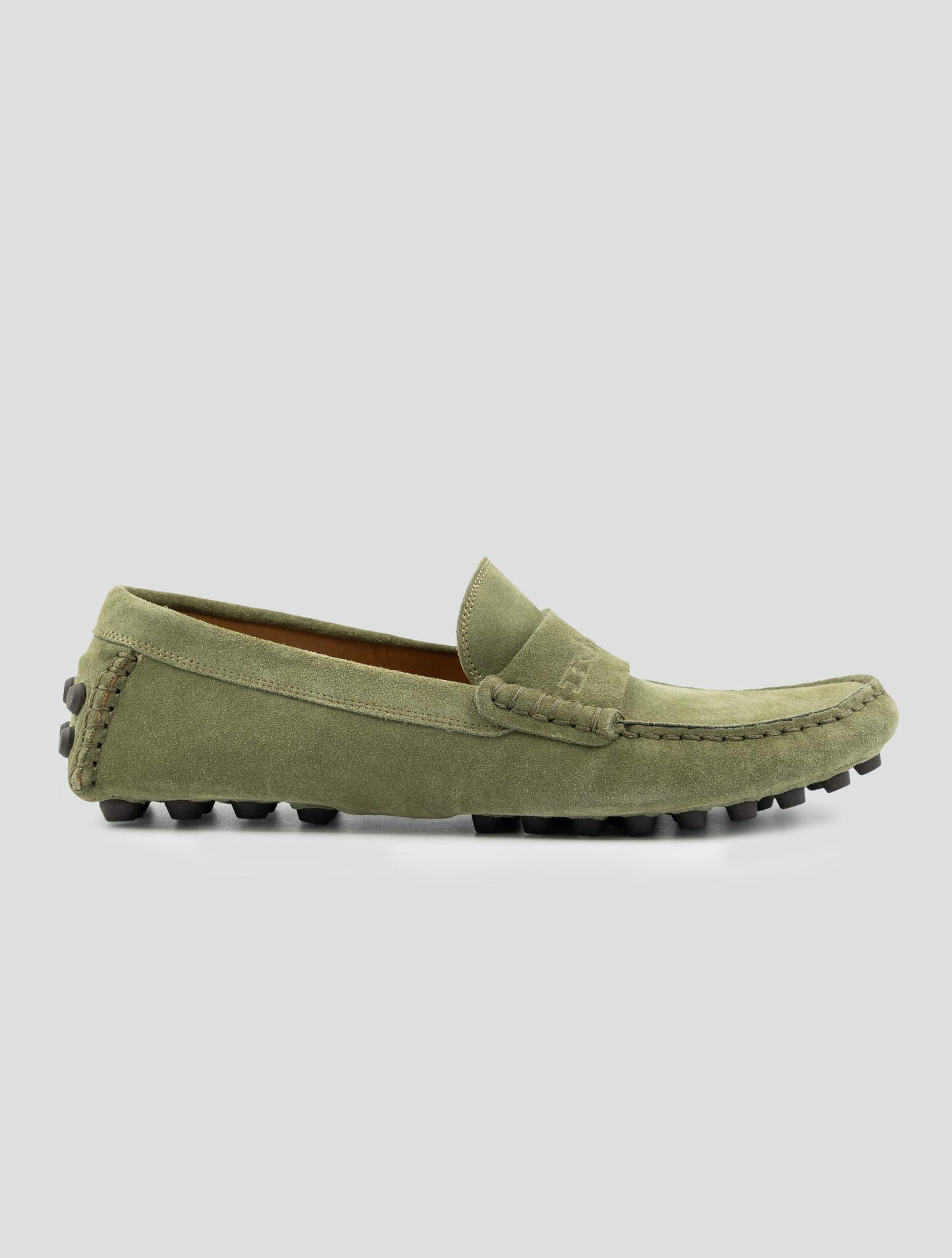 Kiton Green Leather Suede Loafers