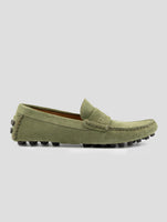 Kiton Green Leather Suede Loafers