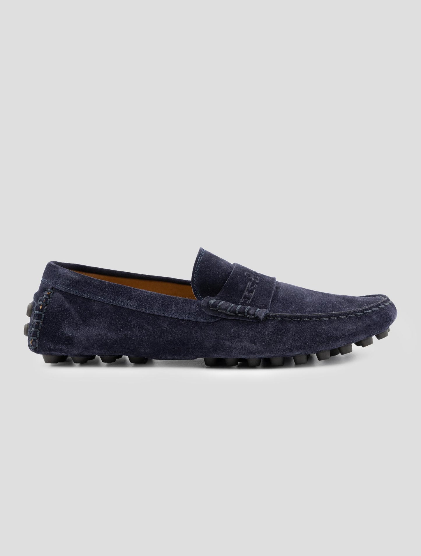 Kiton Blue Leather Suede Loafers