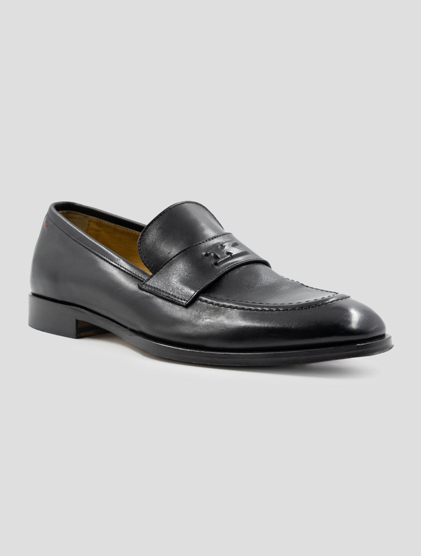 Kiton Black Leather Loafers