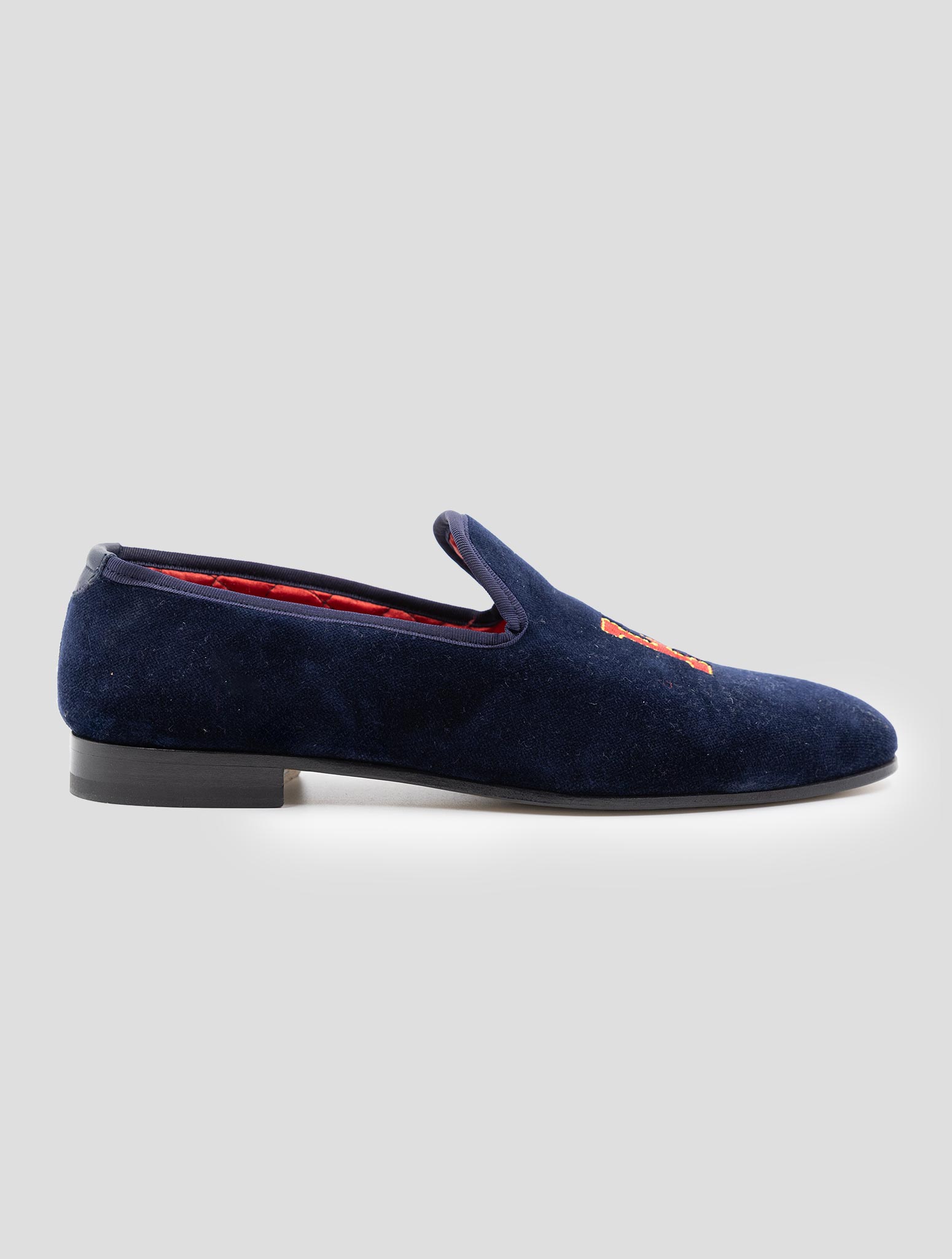 Kiton Blue Cotton Pl Loafers