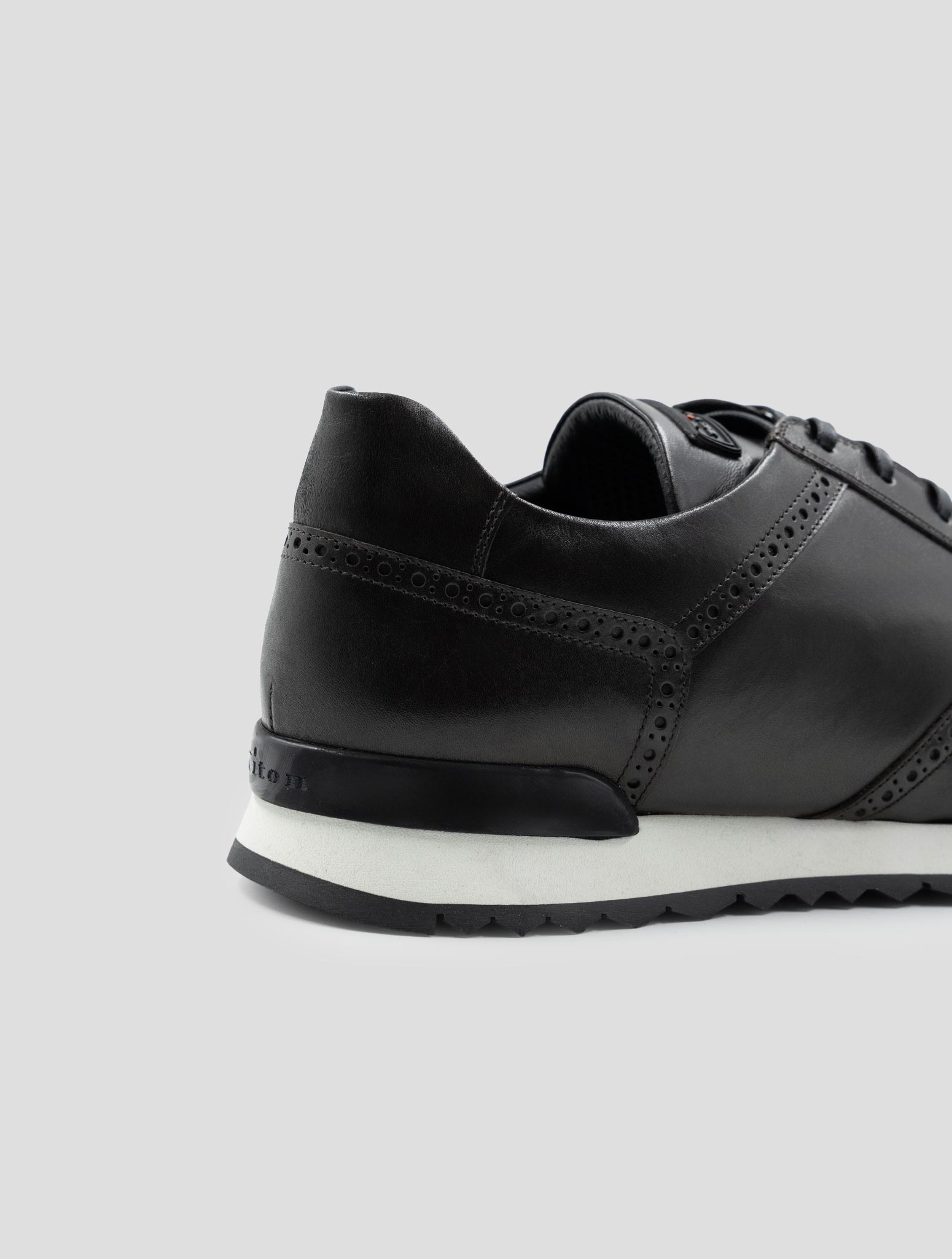 Kiton Brown Leather Sneakers