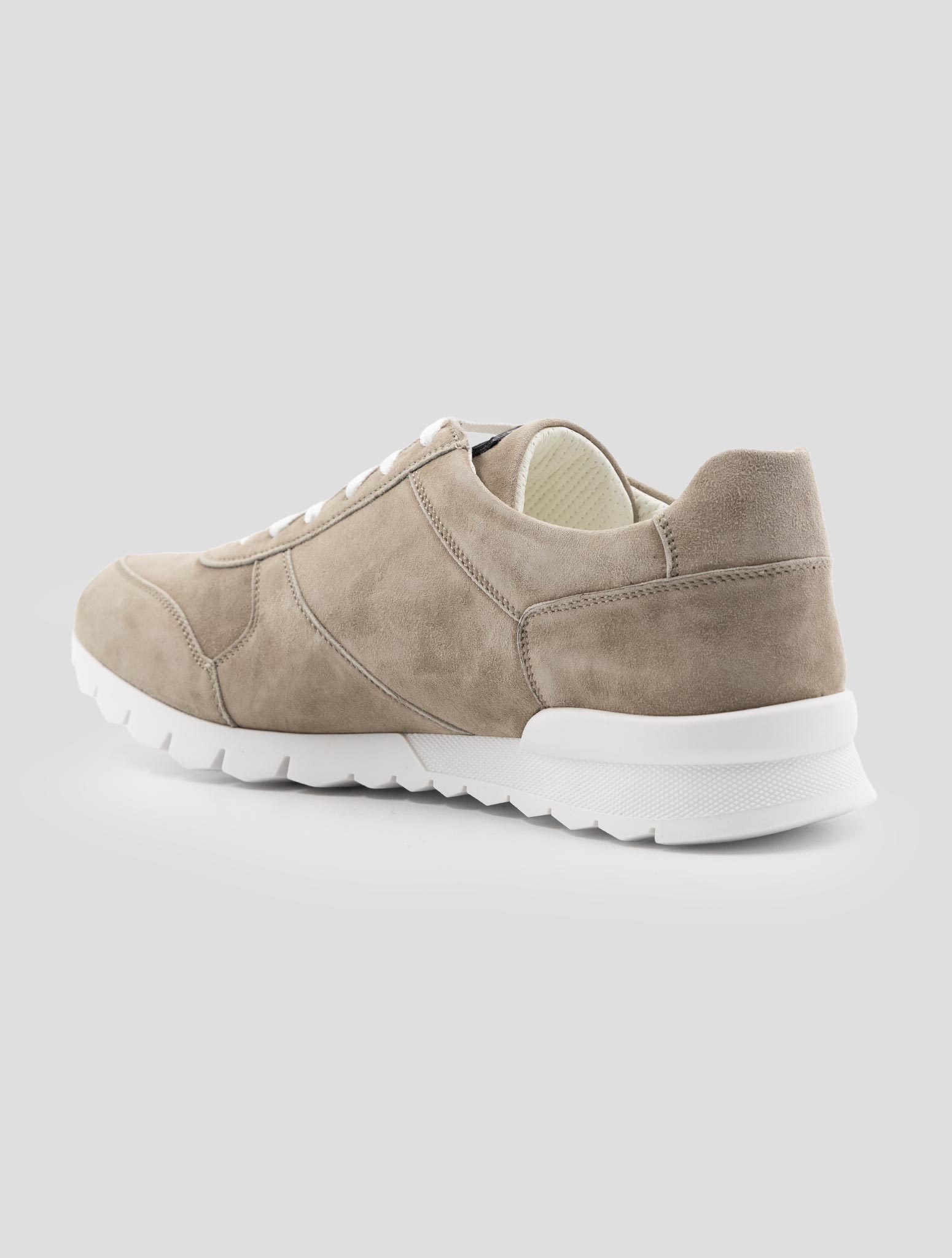 Kiton Beige Leather Suede Sneakers