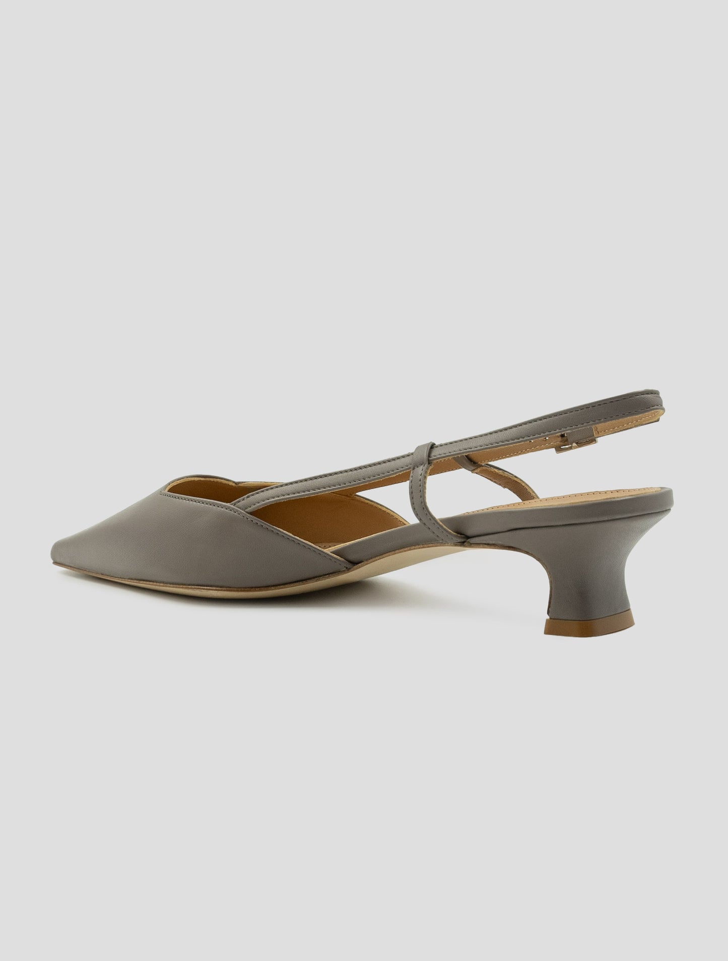 Kiton Taupe Leather Slingbacks