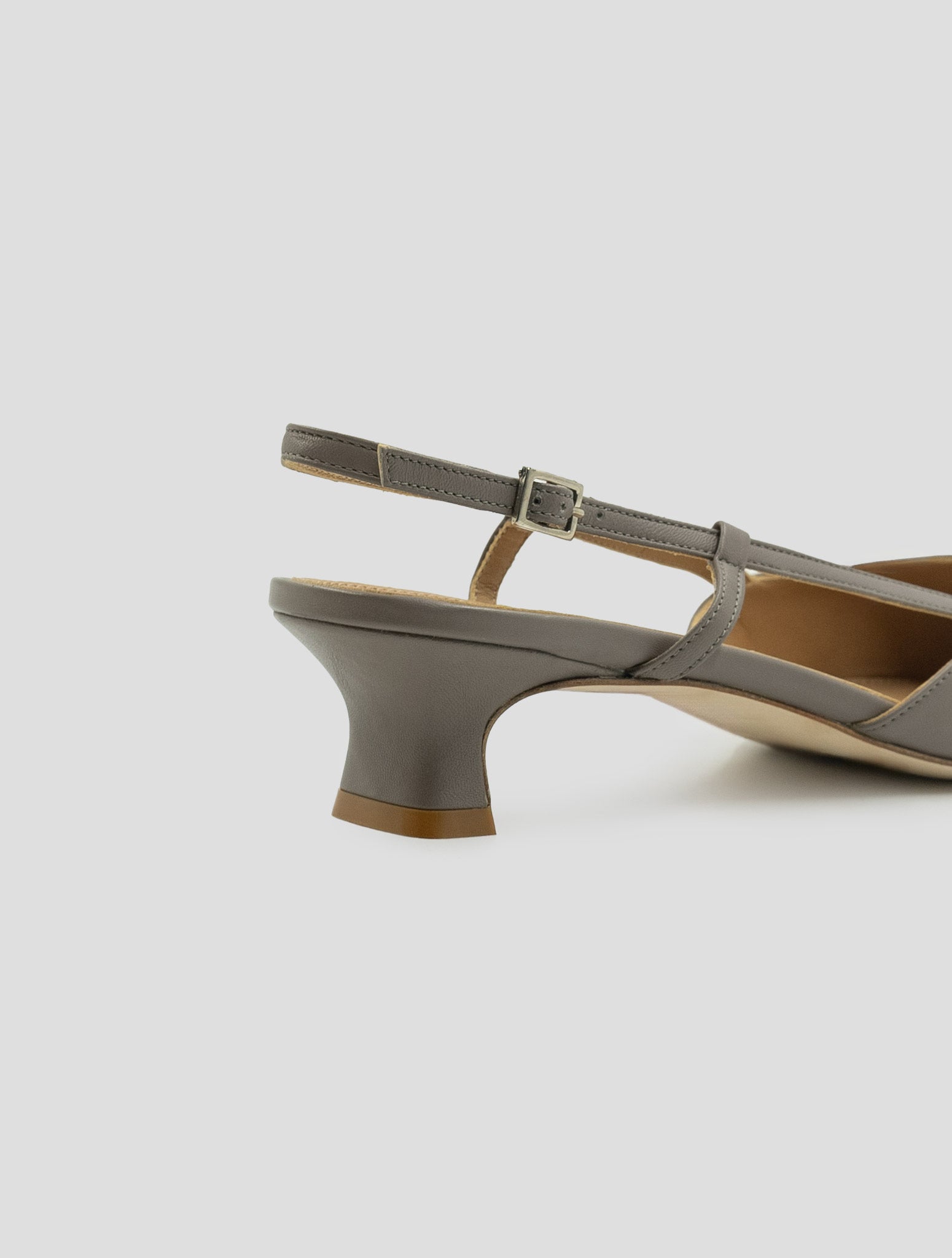 Kiton Taupe Leather Slingbacks