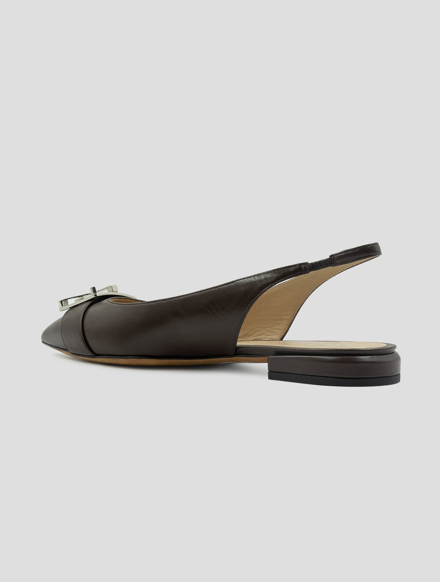 Kiton Brown Leather Ballerina