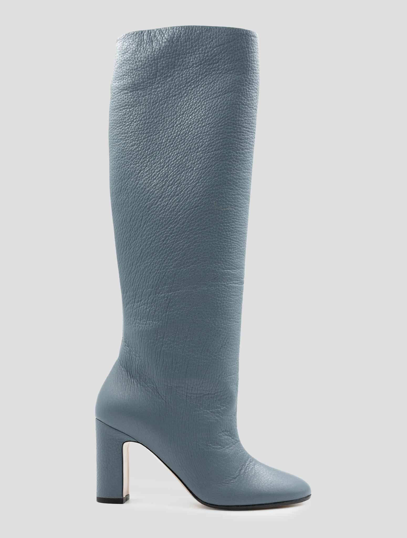 Kiton Light Blue Leather Deer Boots