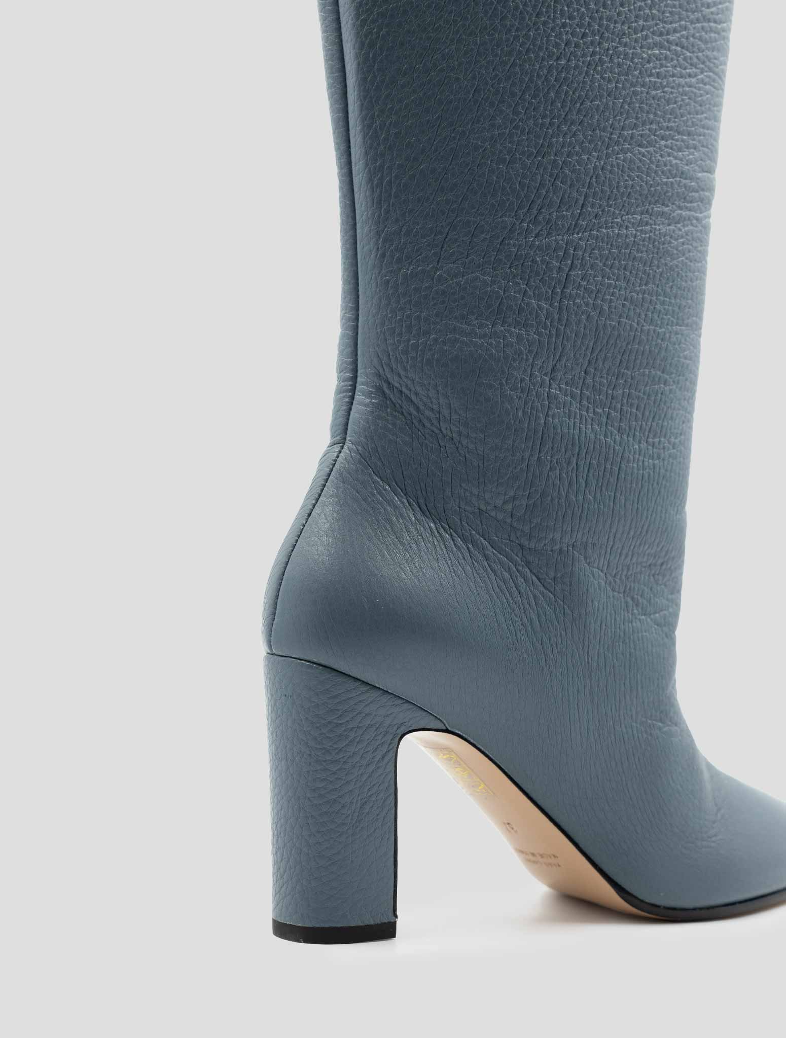 Kiton Light Blue Leather Deer Boots