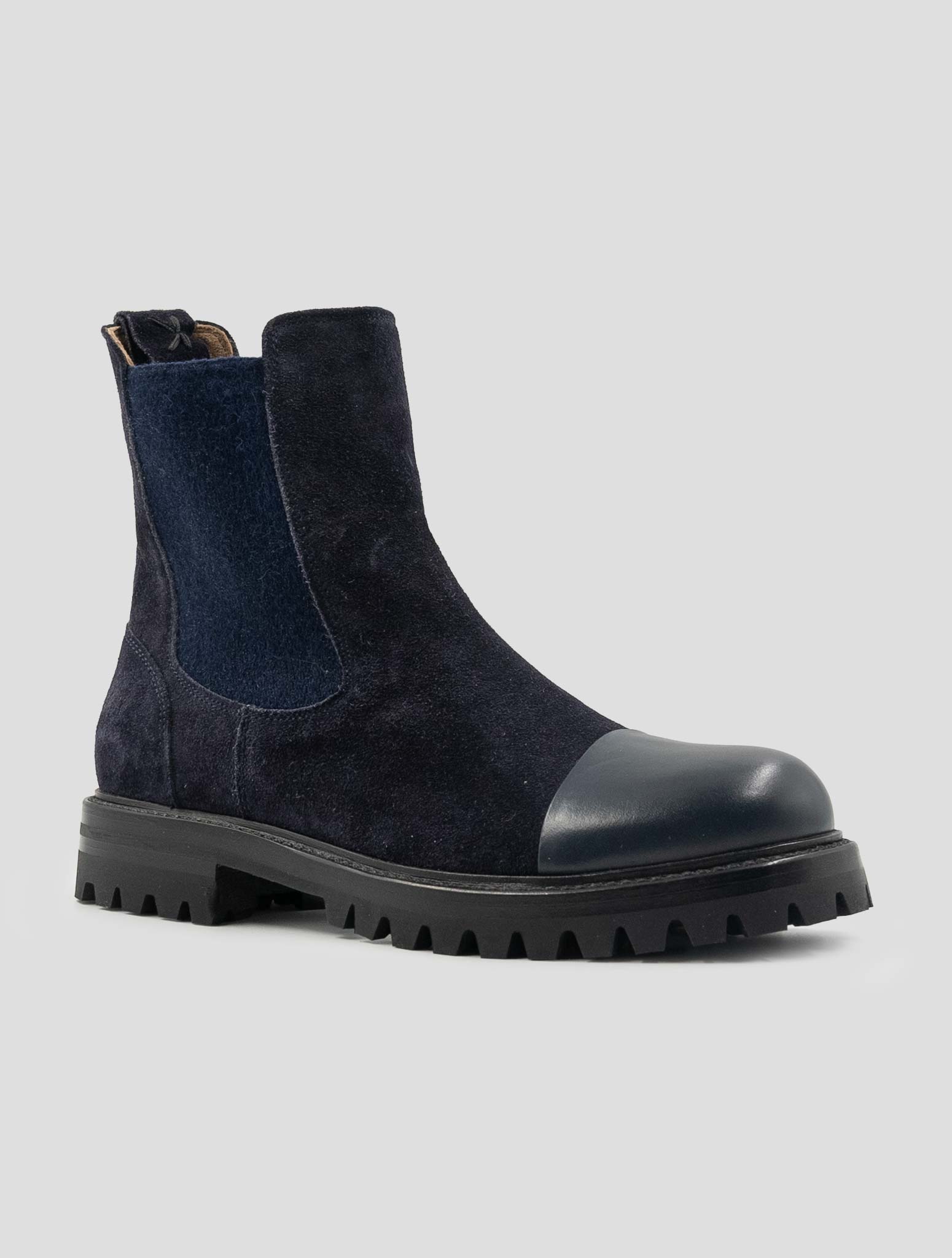 Kiton Blue Leather Suede Leather Boots
