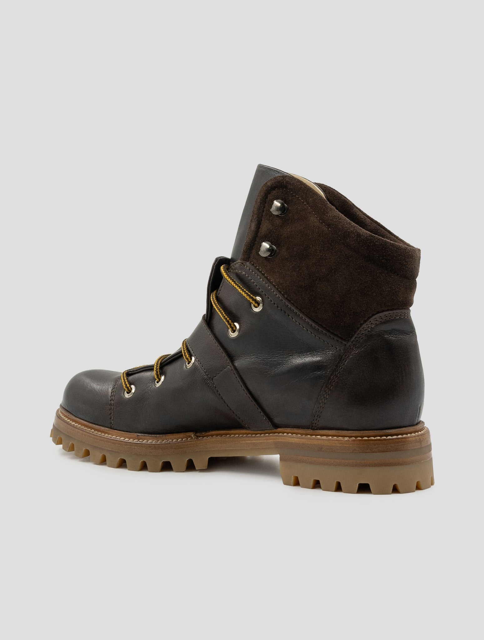 Kiton Brown Leather Leather Suede Boots