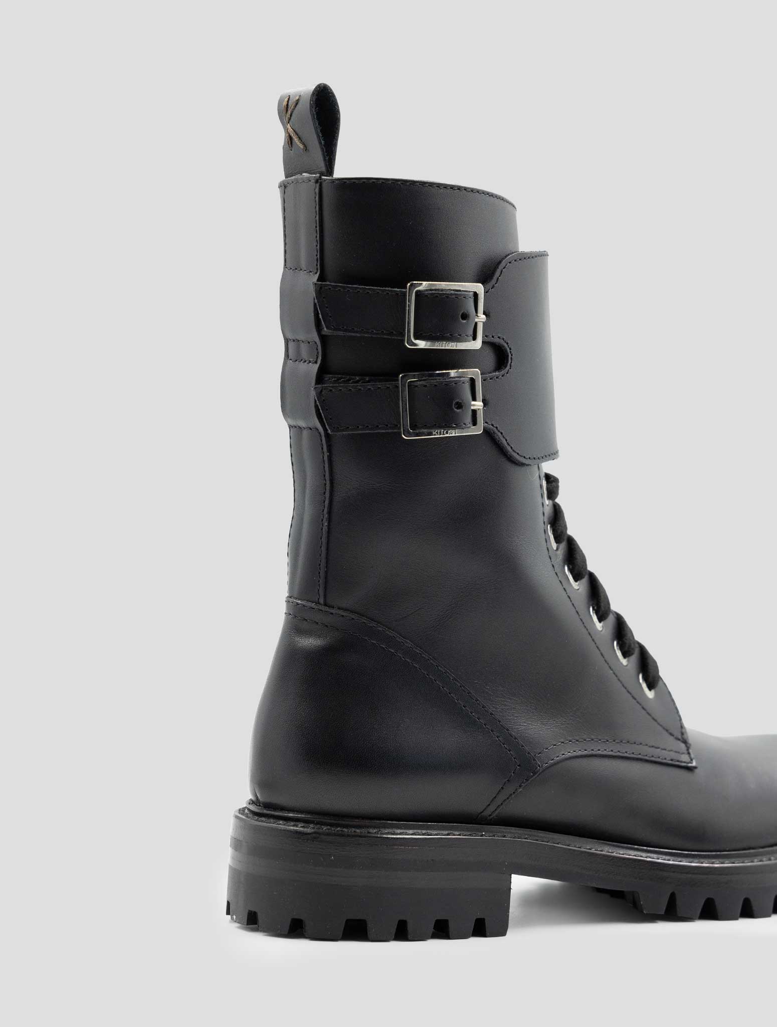 Kiton Black Leather Boots