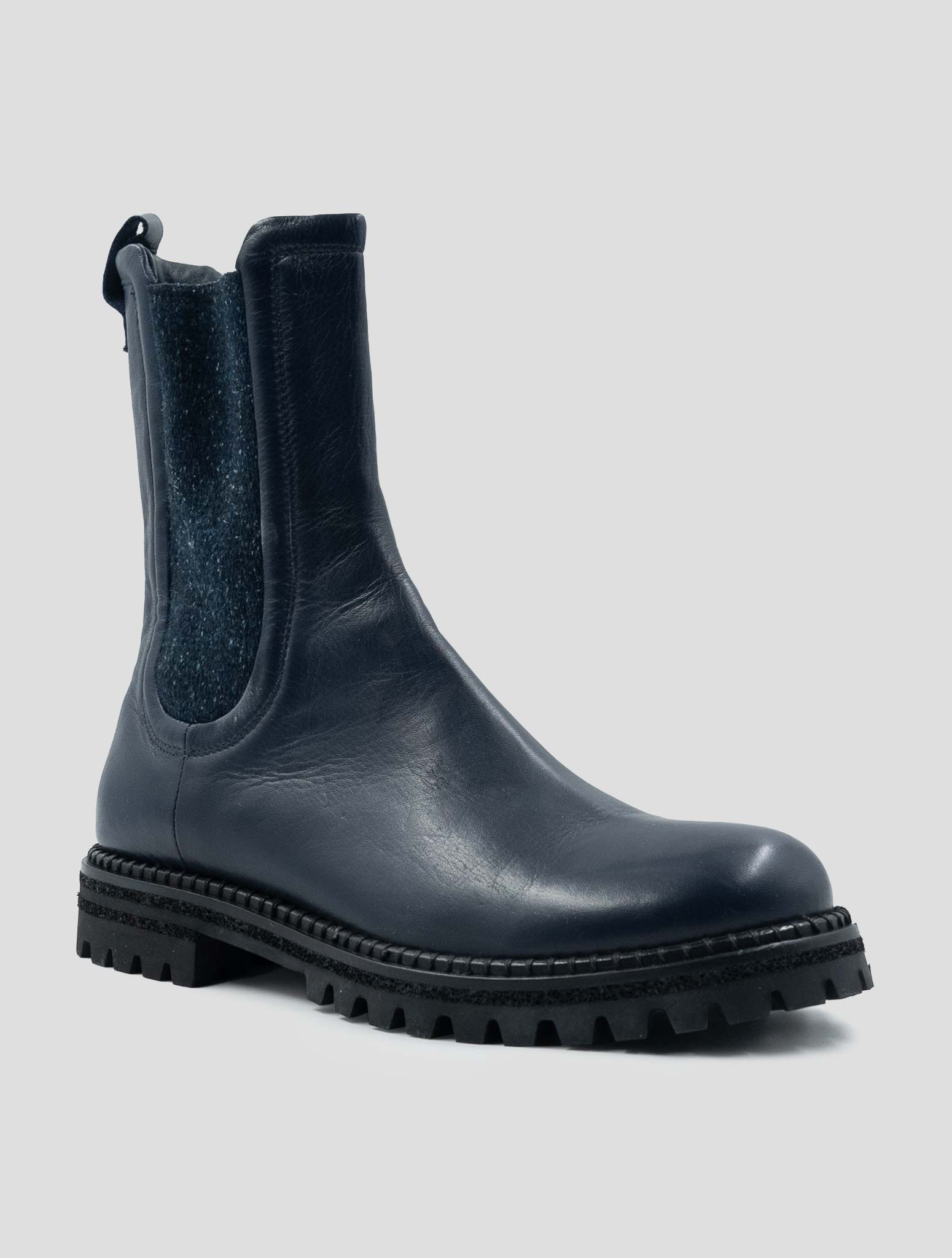 Kiton Blue Leather Boots