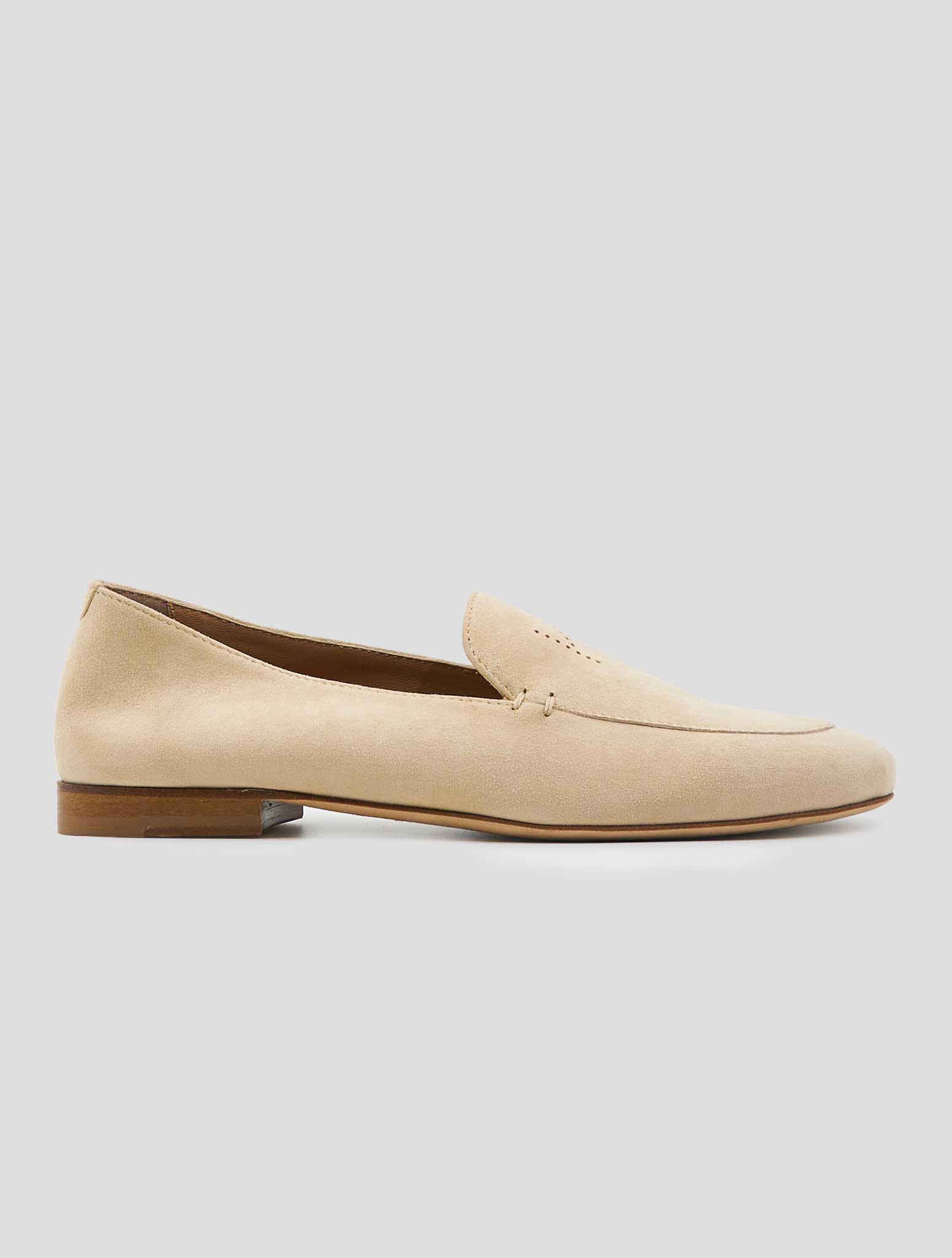 Kiton Beige Leather Suede Loafers