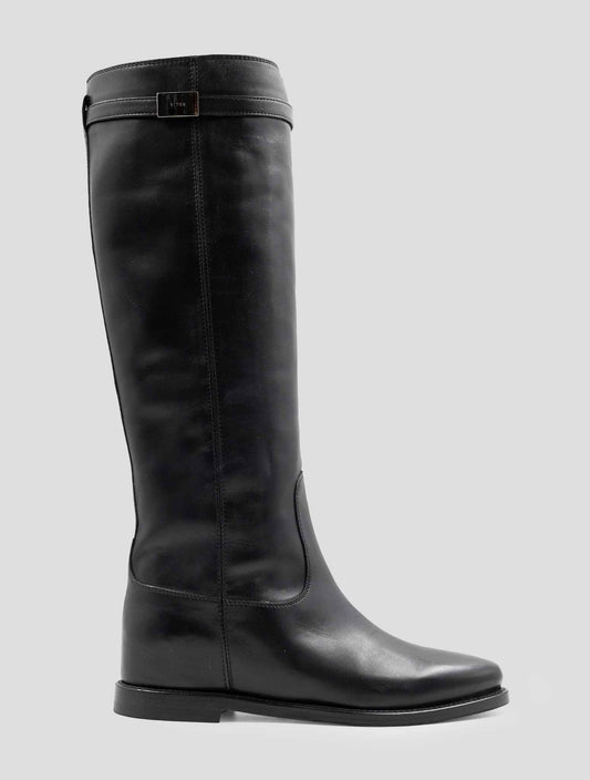 Kiton Black Leather Boots