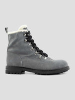 Kiton Gray Leather Suede With Fur Boots