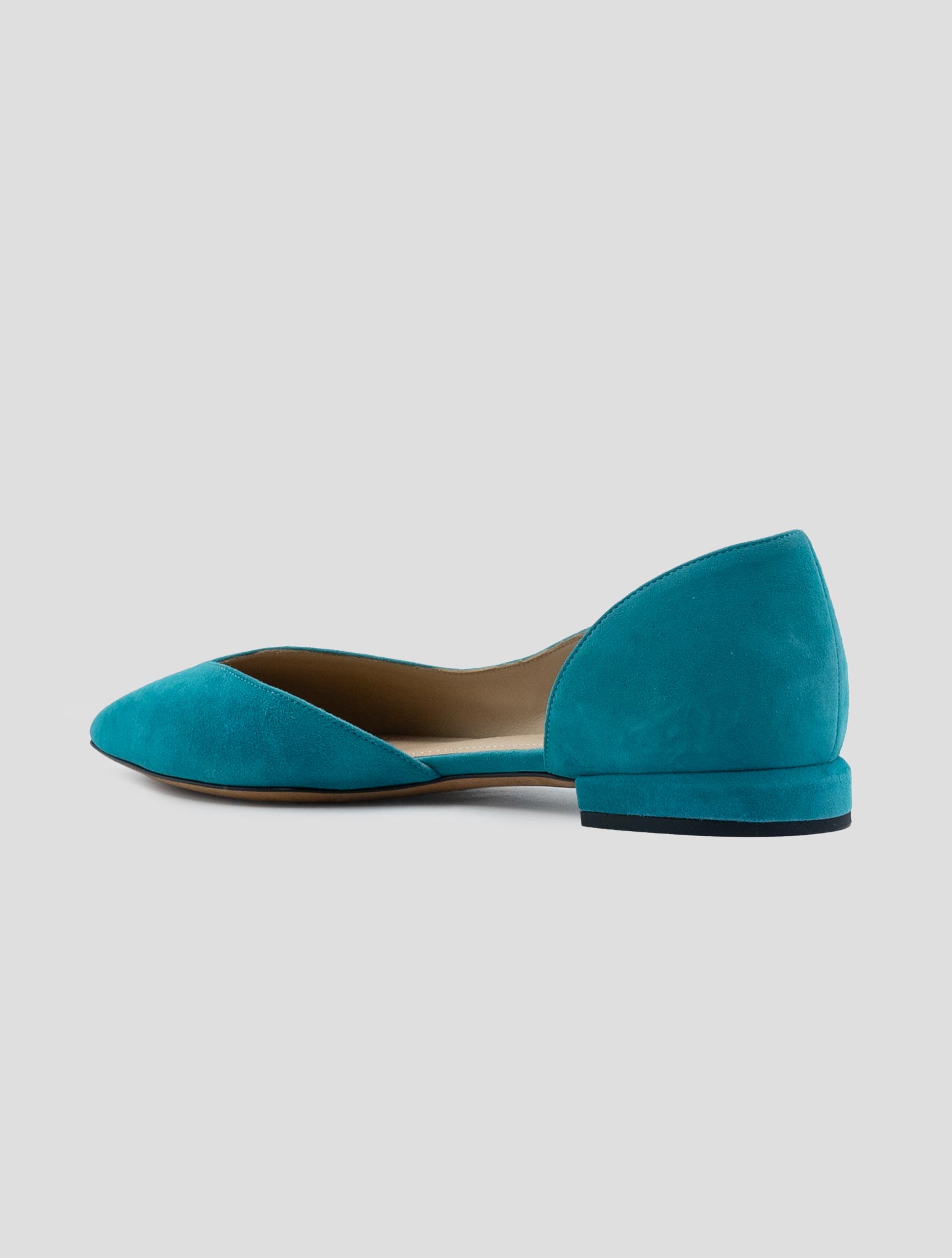 Kiton Light Blue Leather Suede Ballerina
