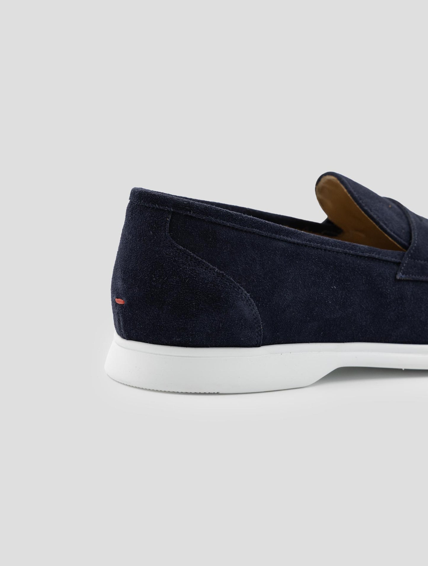 Kiton Dark Blue Leather Suede Loafers