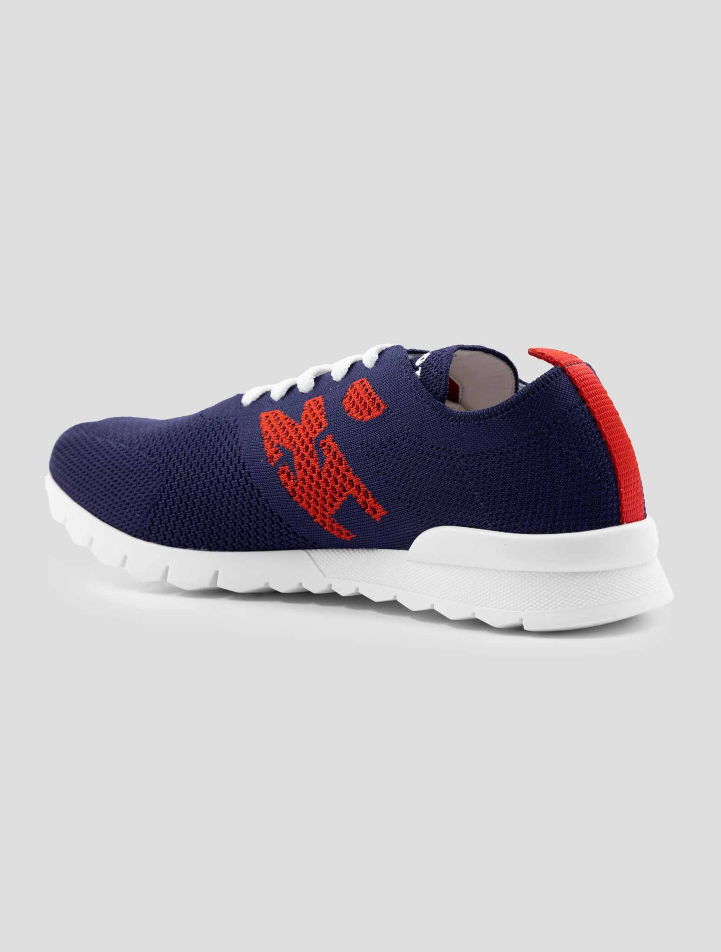 Kiton Blue Red Cotton Ea Sneakers