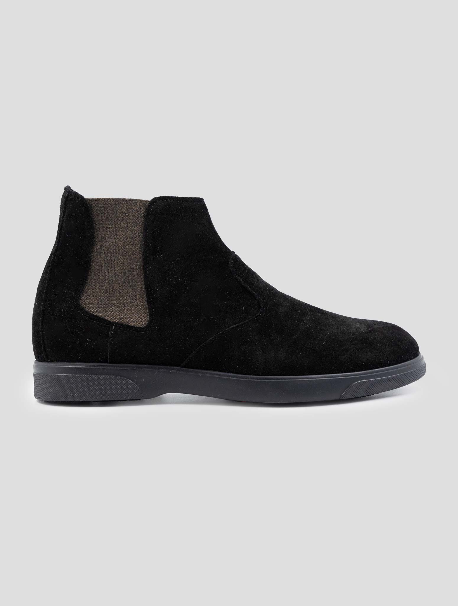 Kiton Black Leather Suede Boots