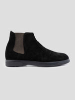 Kiton Black Leather Suede Boots