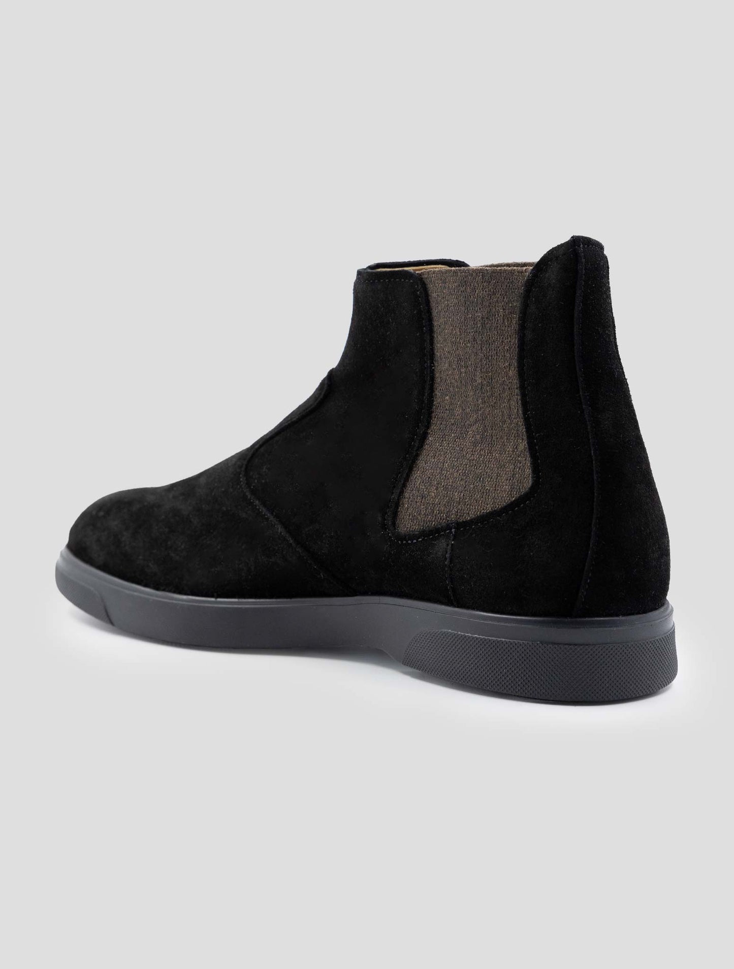 Kiton Black Leather Suede Boots