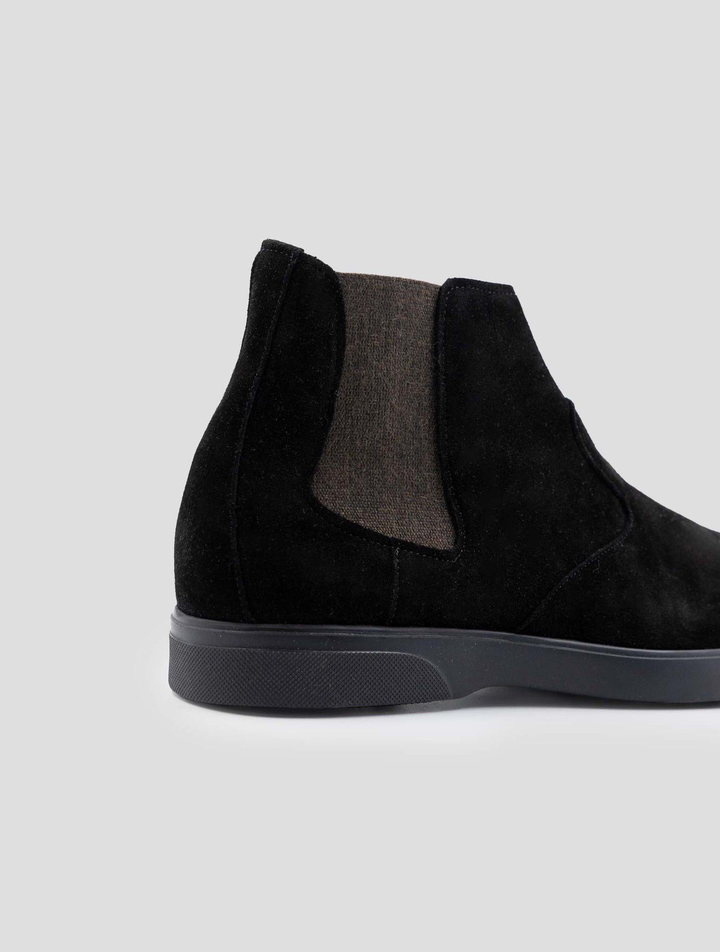 Kiton Black Leather Suede Boots