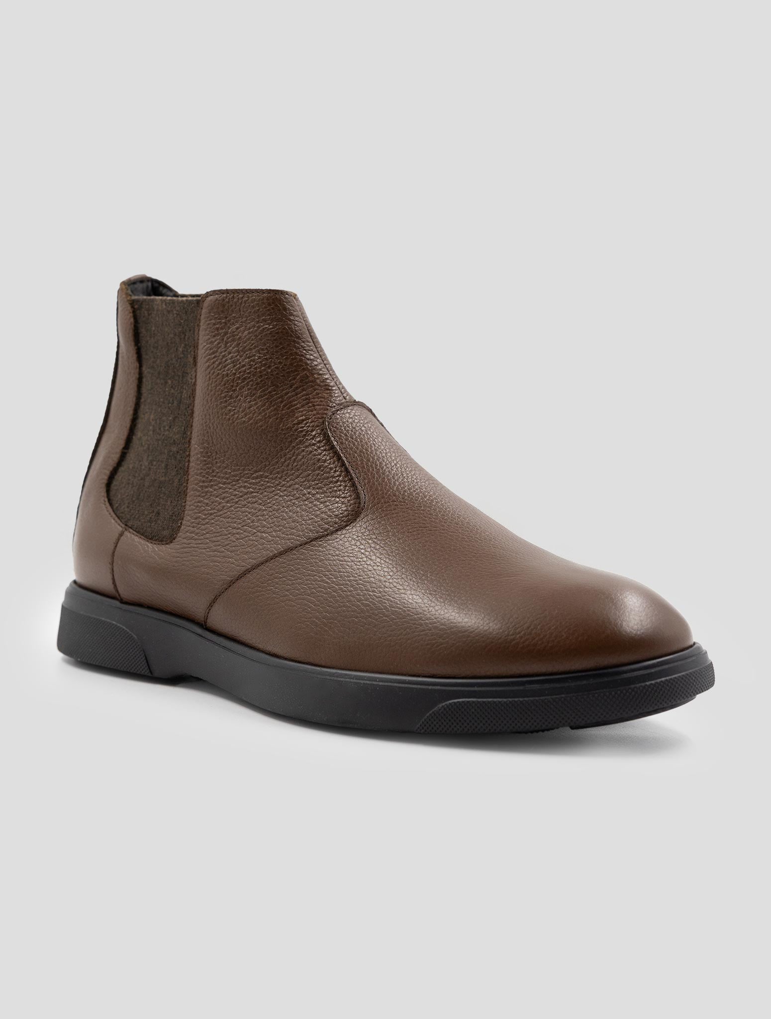 Kiton Brown Leather With Fur Boots