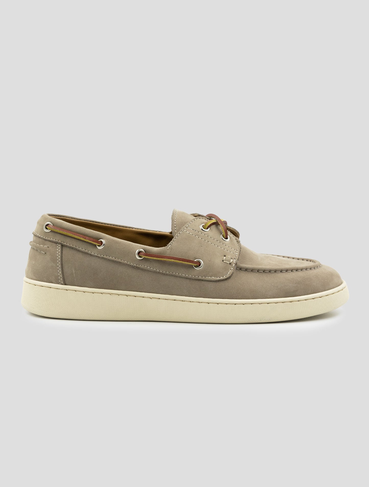 Kiton Taupe Leather Suede With Fur Loafers
