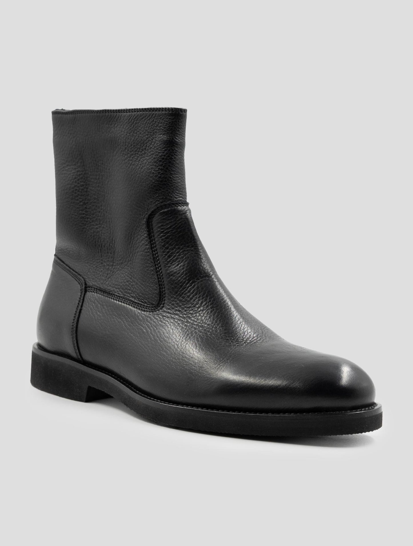 Kiton Black Leather With Fur Boots