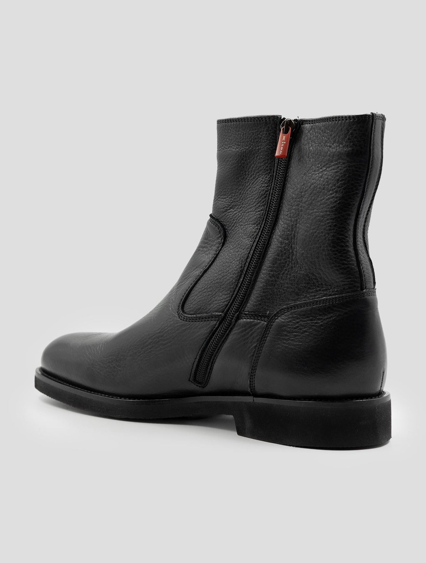 Kiton Black Leather With Fur Boots
