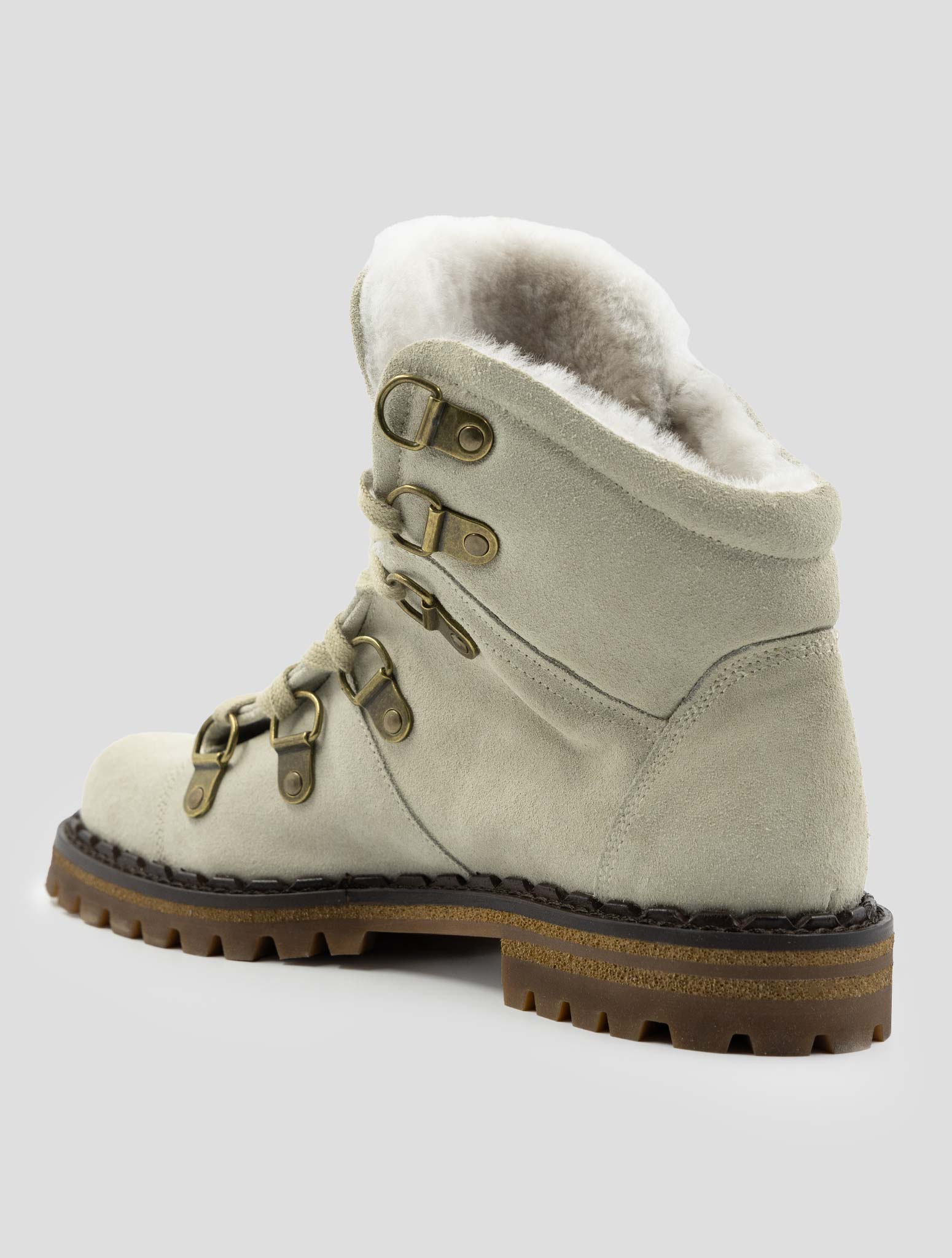 Kiton White Leather Suede Boots
