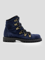 Kiton Blue Leather Suede Boots