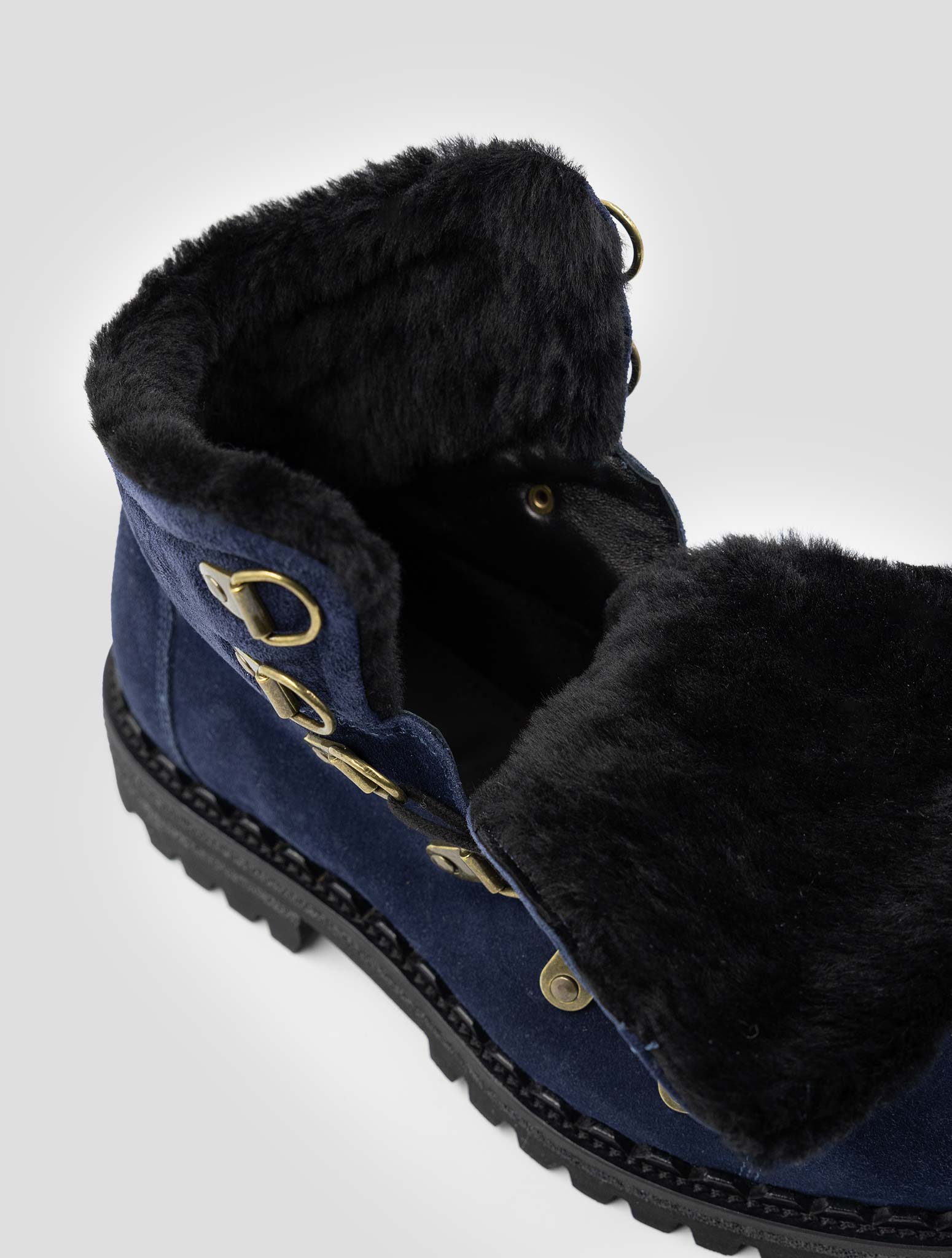 Kiton Blue Leather Suede Boots