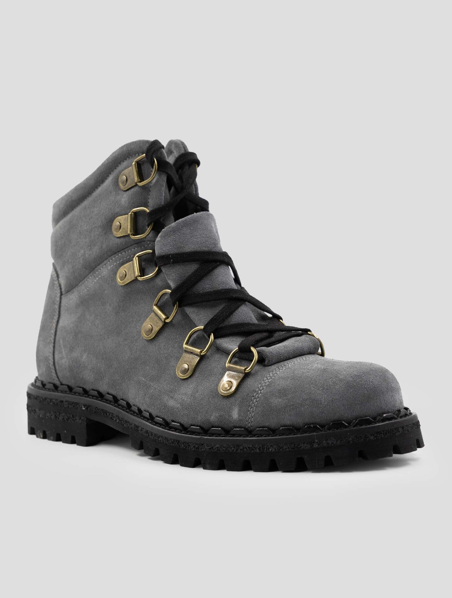 Kiton Gray Leather Suede Boots