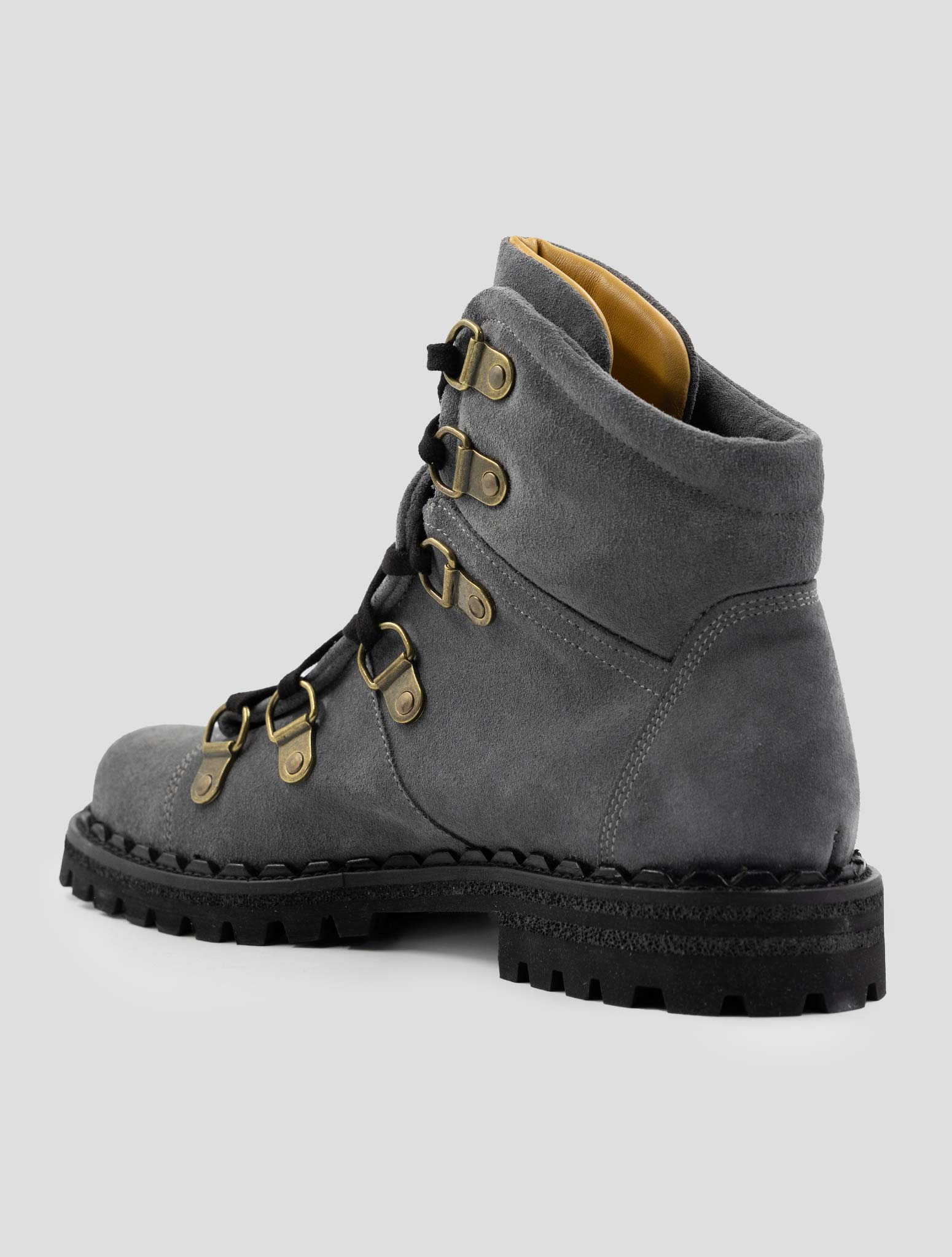 Kiton Gray Leather Suede Boots