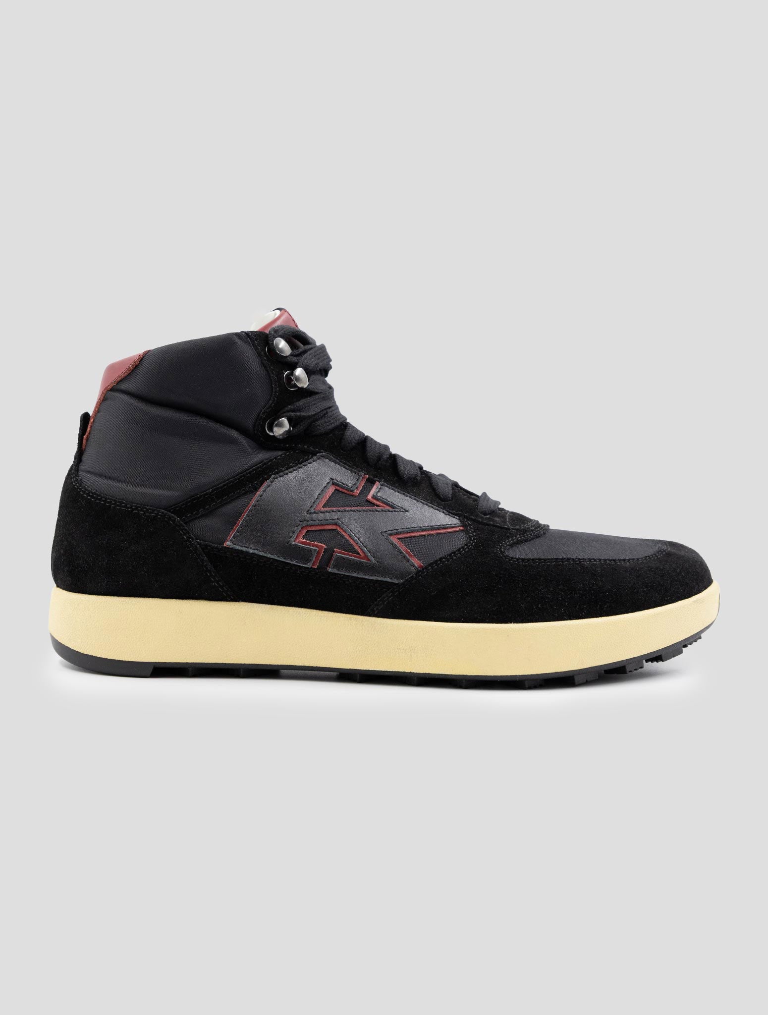 Kiton Black Leather Suede Pl Boots
