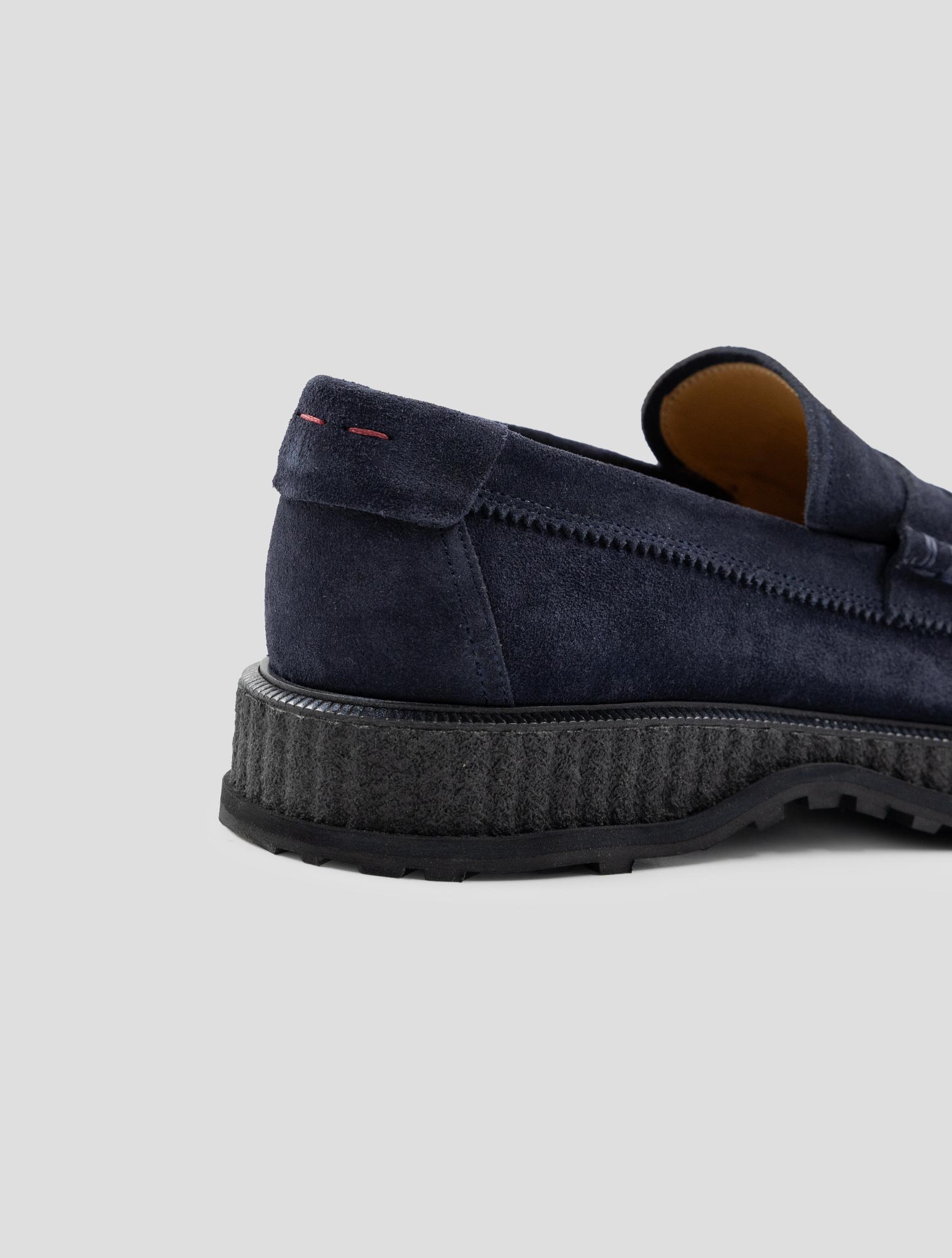 Kiton Blue Leather Suede Loafers