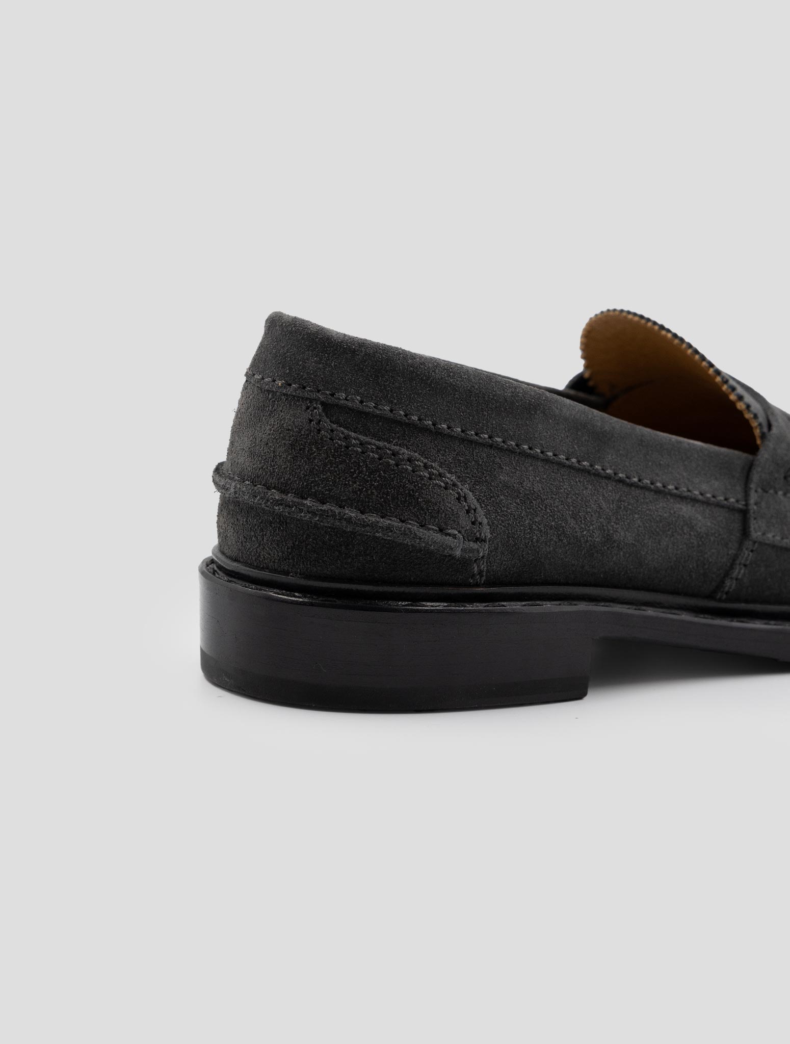 Kiton Gray Leather Suede Loafers